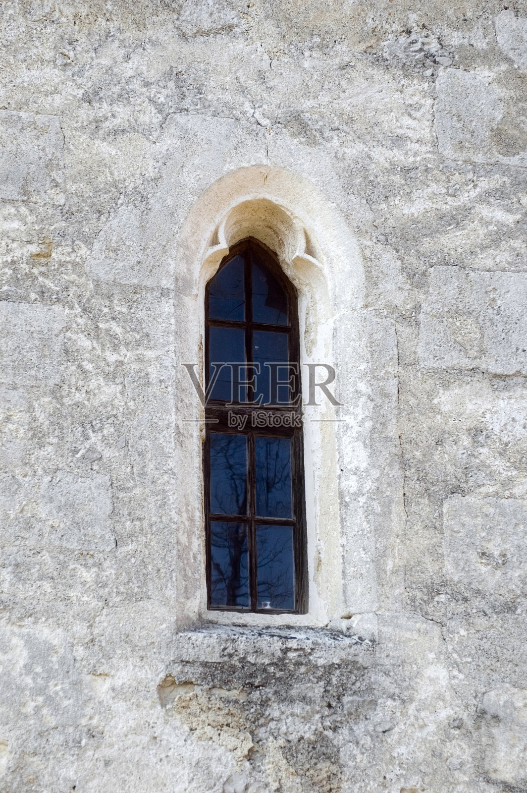 石墙上的窗户照片摄影图片