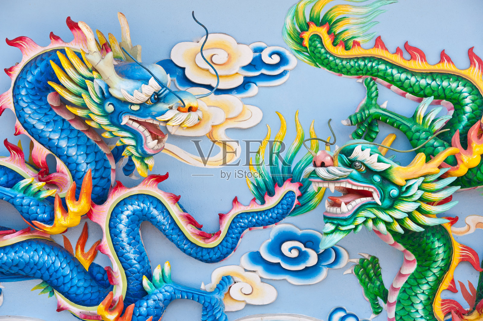 中国龙的雕像照片摄影图片