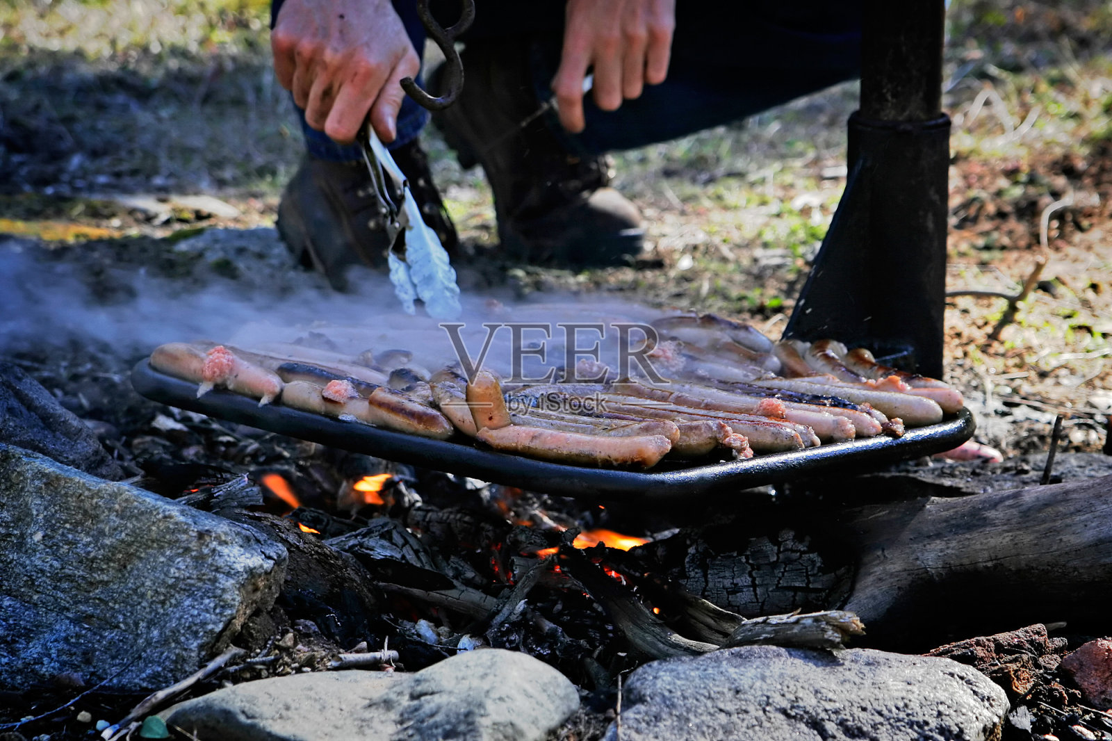 香肠煎照片摄影图片