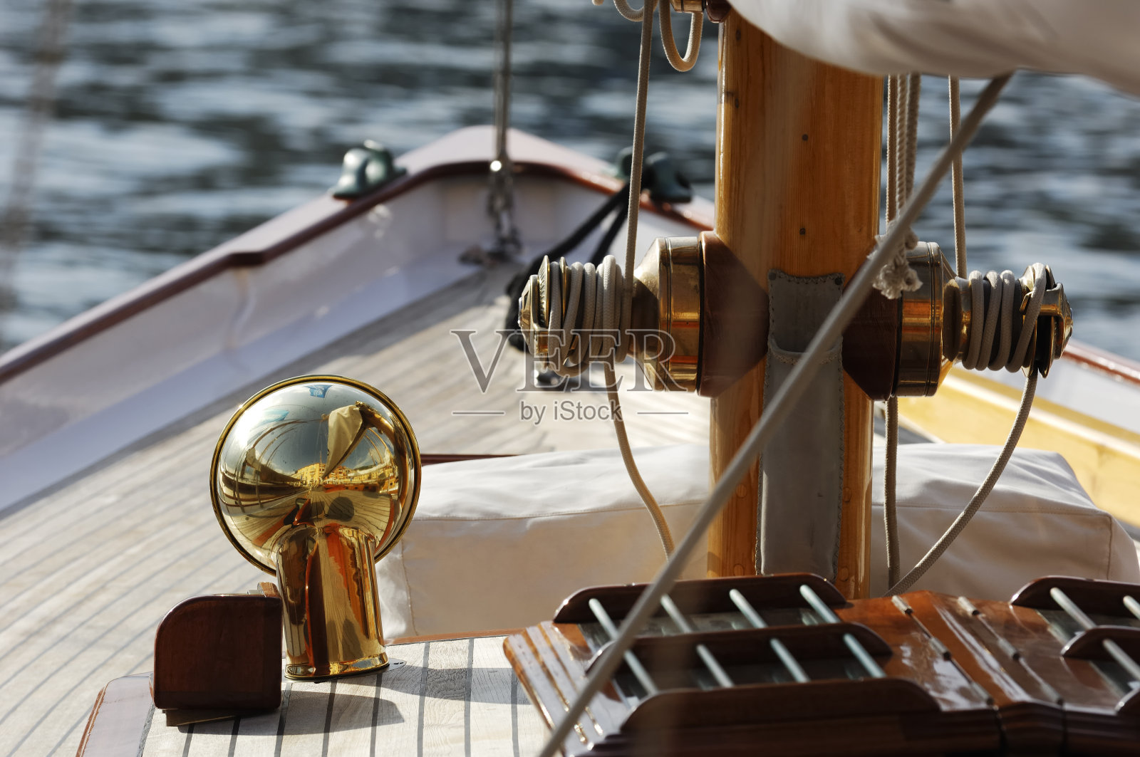 游艇的细节照片摄影图片