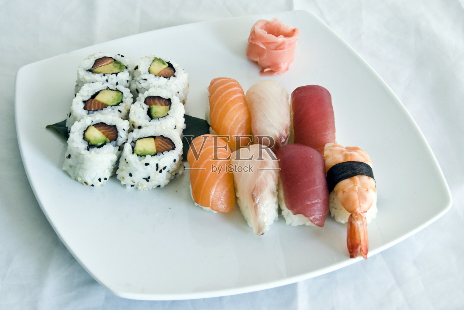 日本料理，菜单6加州Maki照片摄影图片