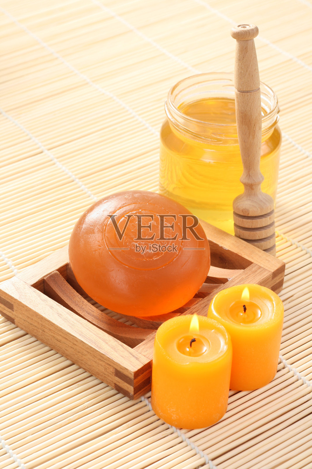 蜂蜜香皂照片摄影图片