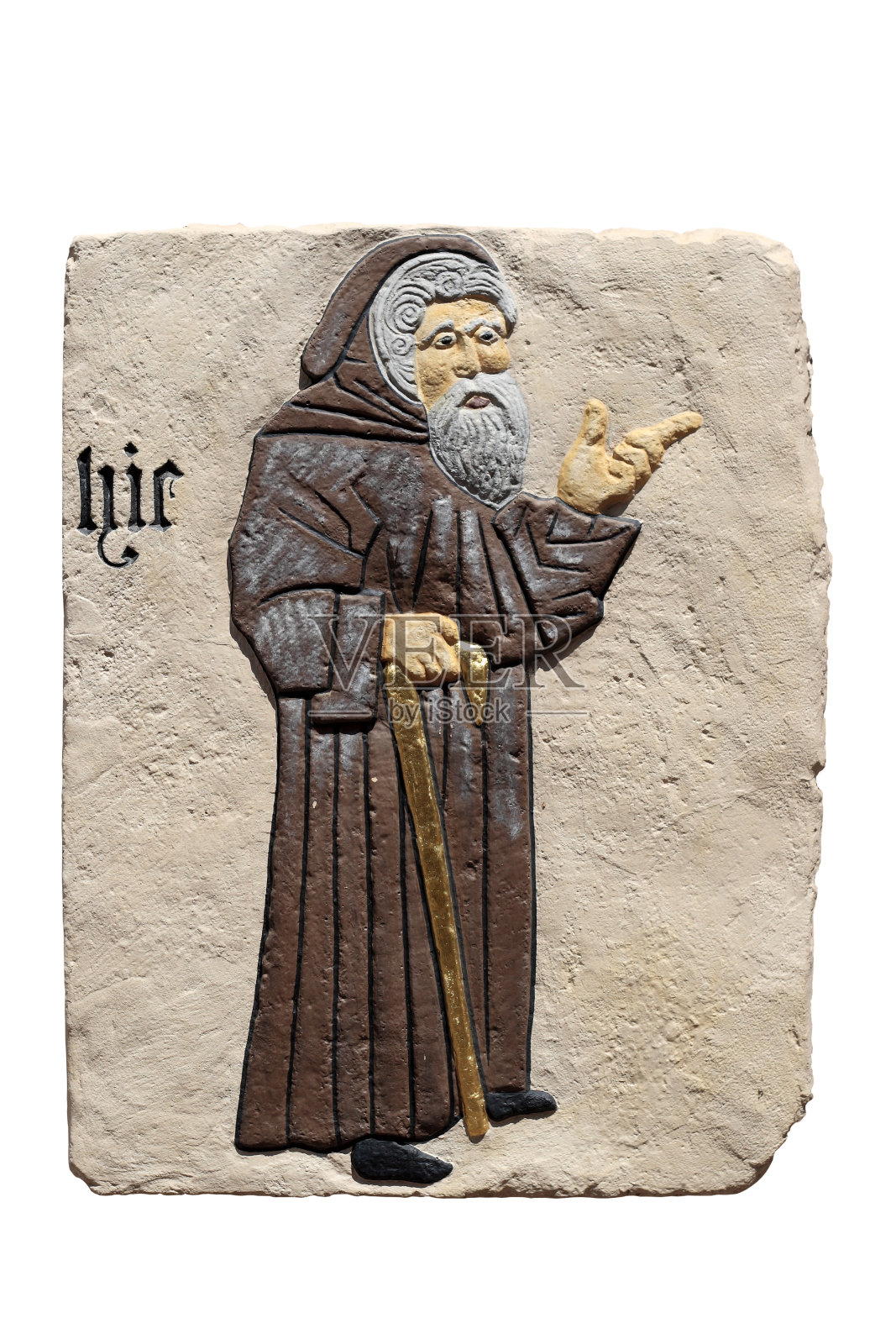 中世纪的僧侣指向照片摄影图片