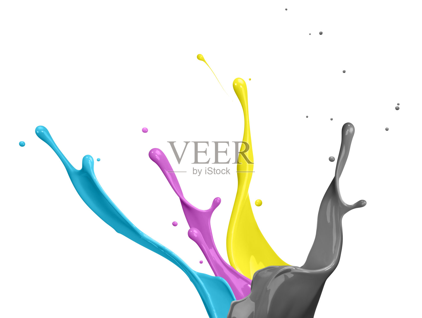 CMYK油漆飞溅照片摄影图片