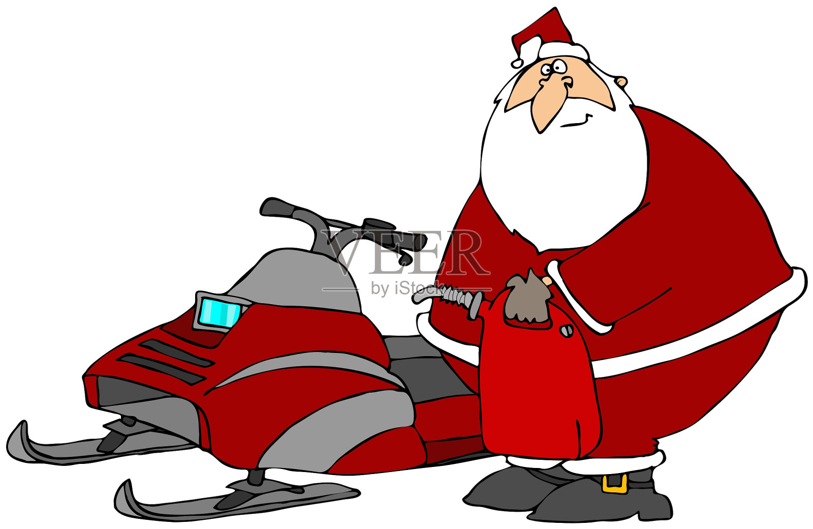 给雪地摩托加油插画图片素材