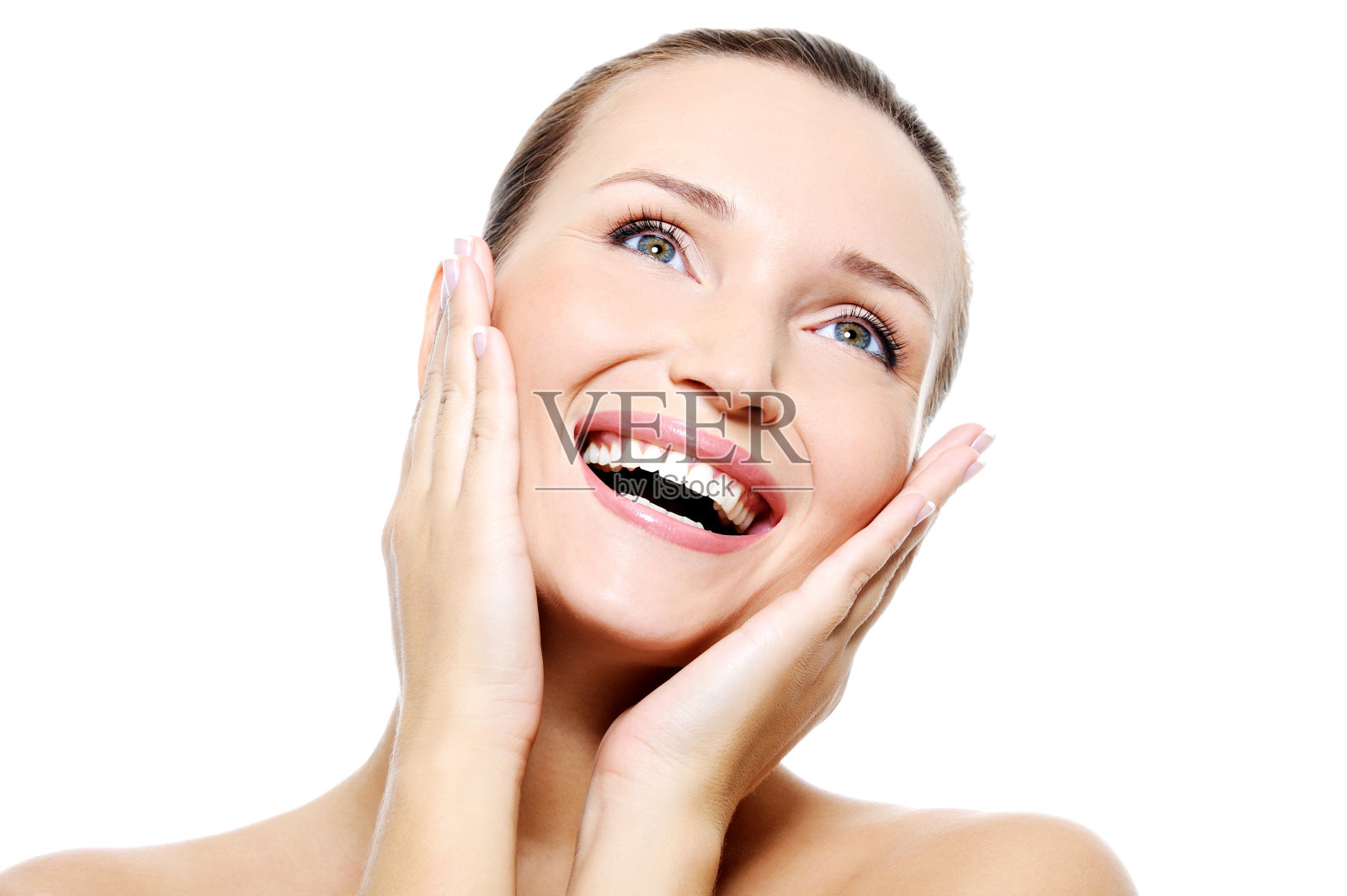 一个牙齿洁白健康的女人照片摄影图片