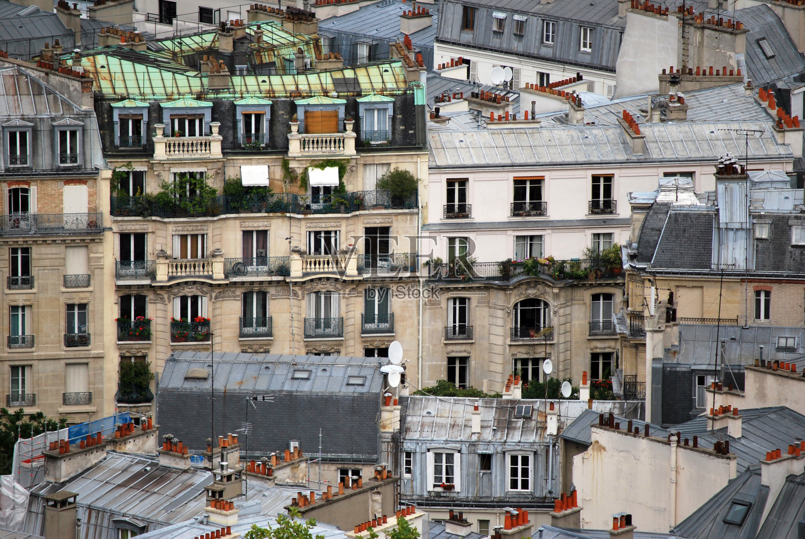 巴黎的屋顶照片摄影图片