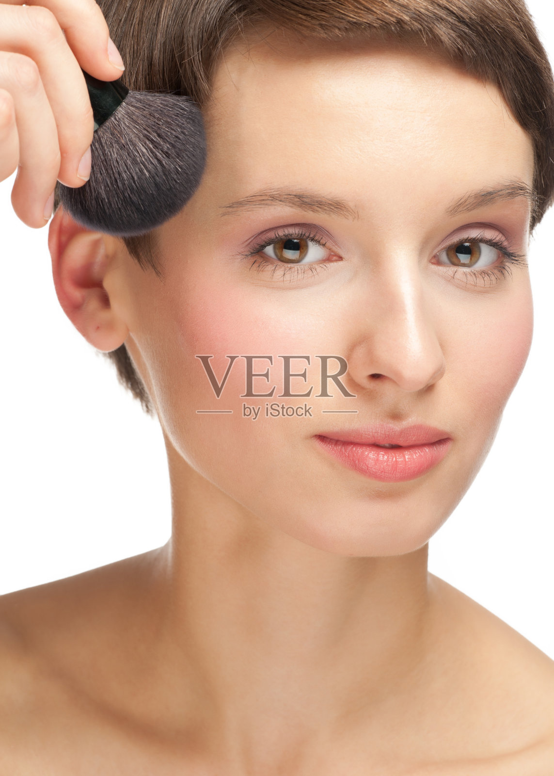 年轻女子化妆照片摄影图片