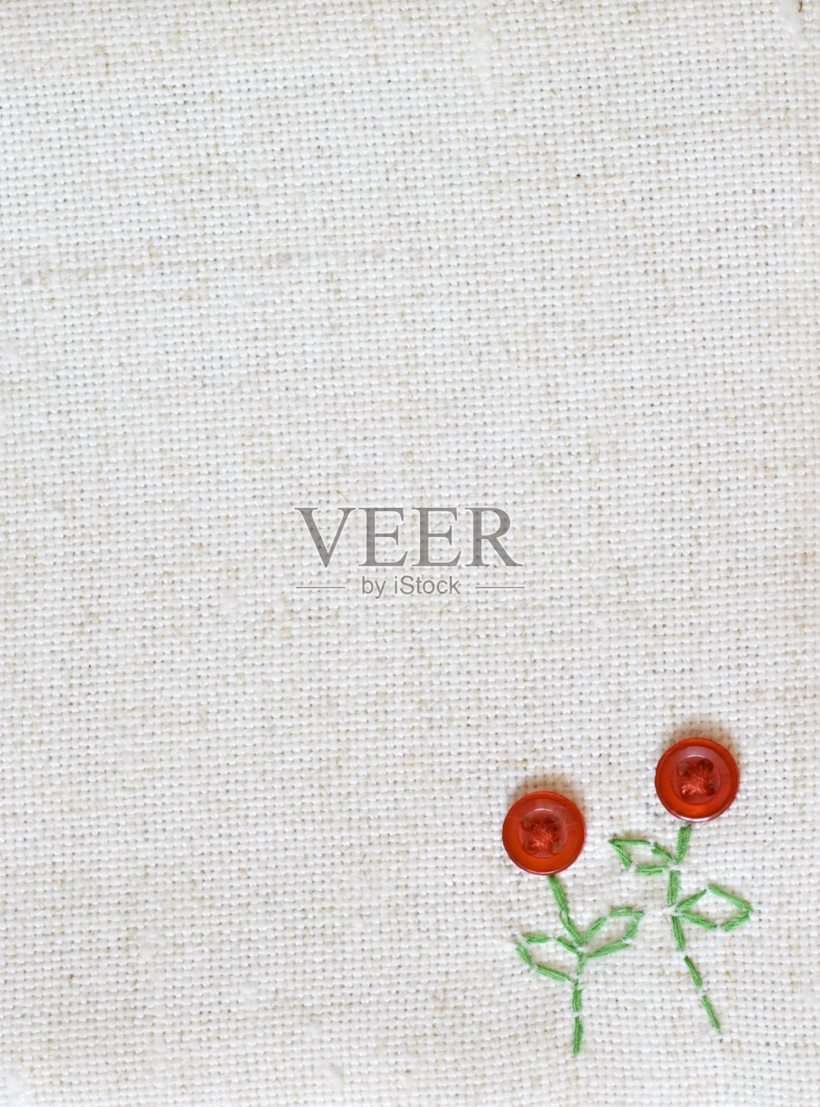 缝制有图案的麻布照片摄影图片