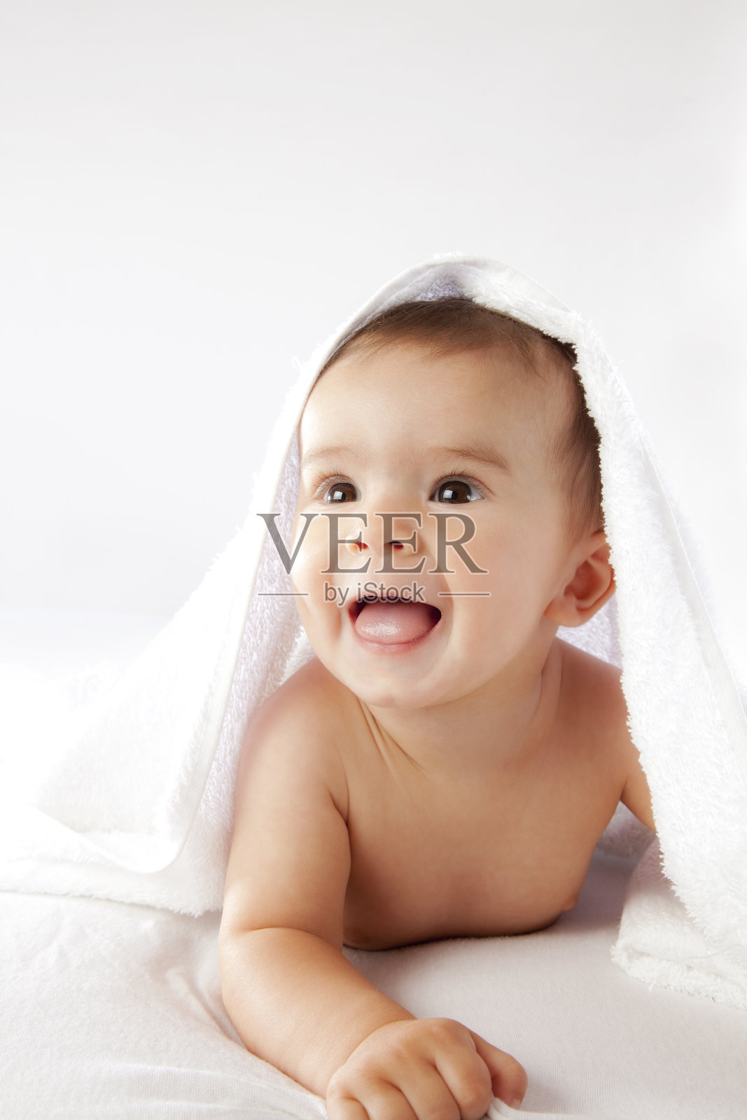 小婴儿微笑照片摄影图片