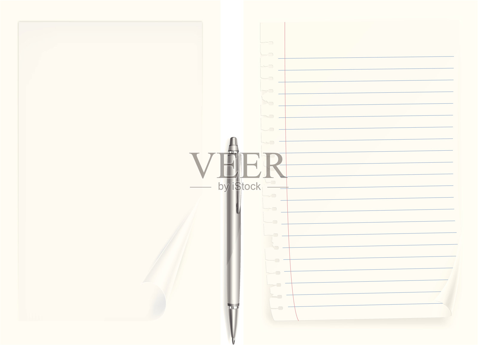 纸和笔插画图片素材