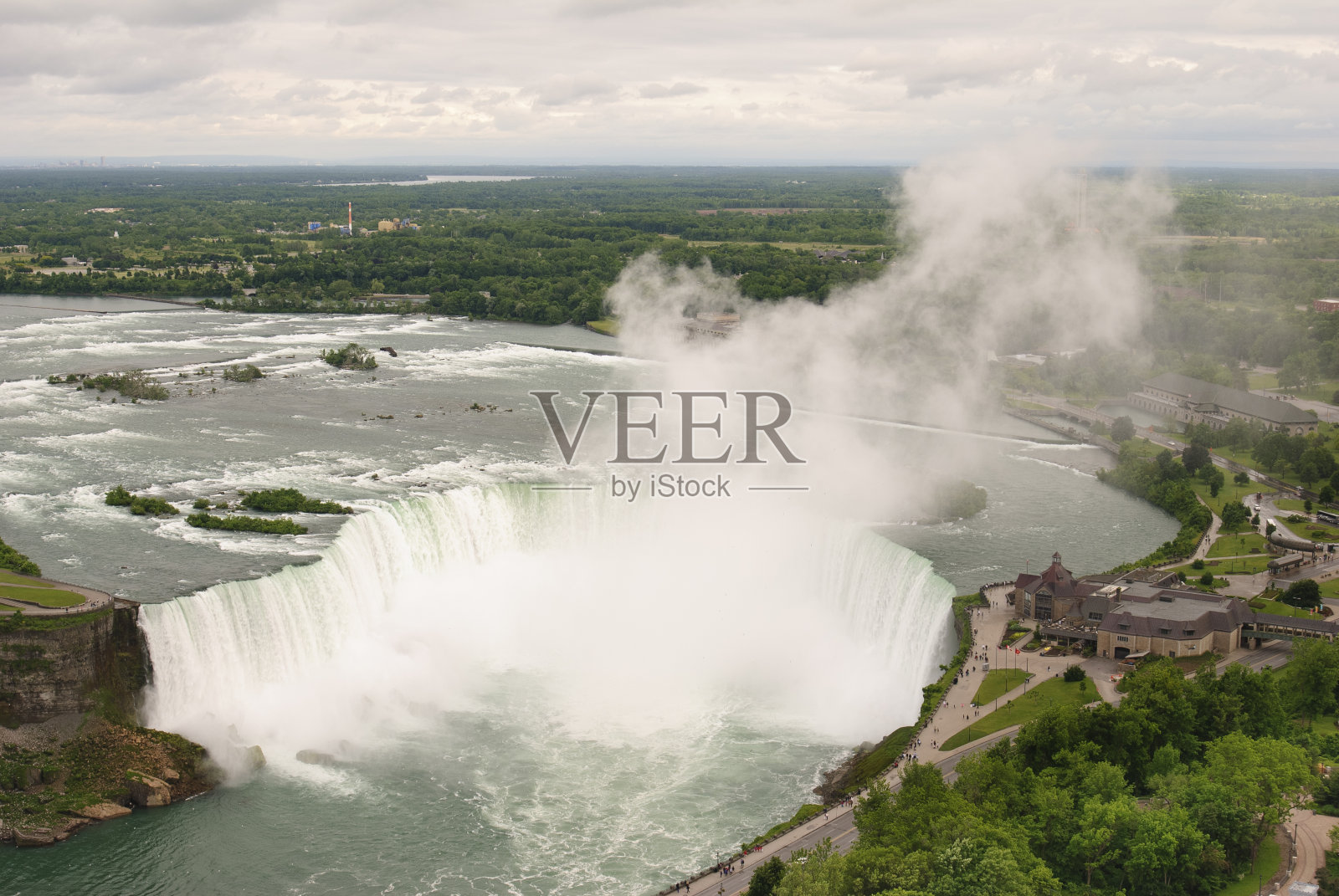 从天空塔俯瞰马蹄瀑布照片摄影图片