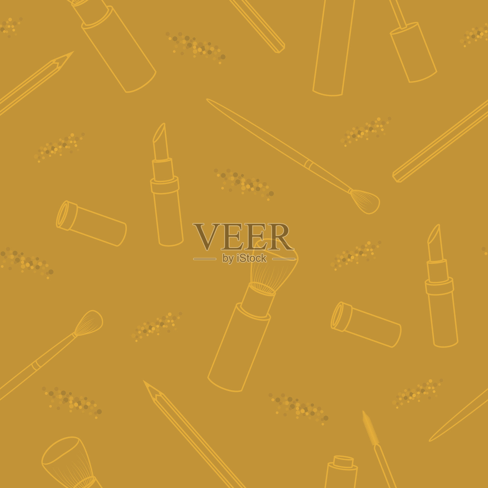 化妆无缝的背景插画图片素材