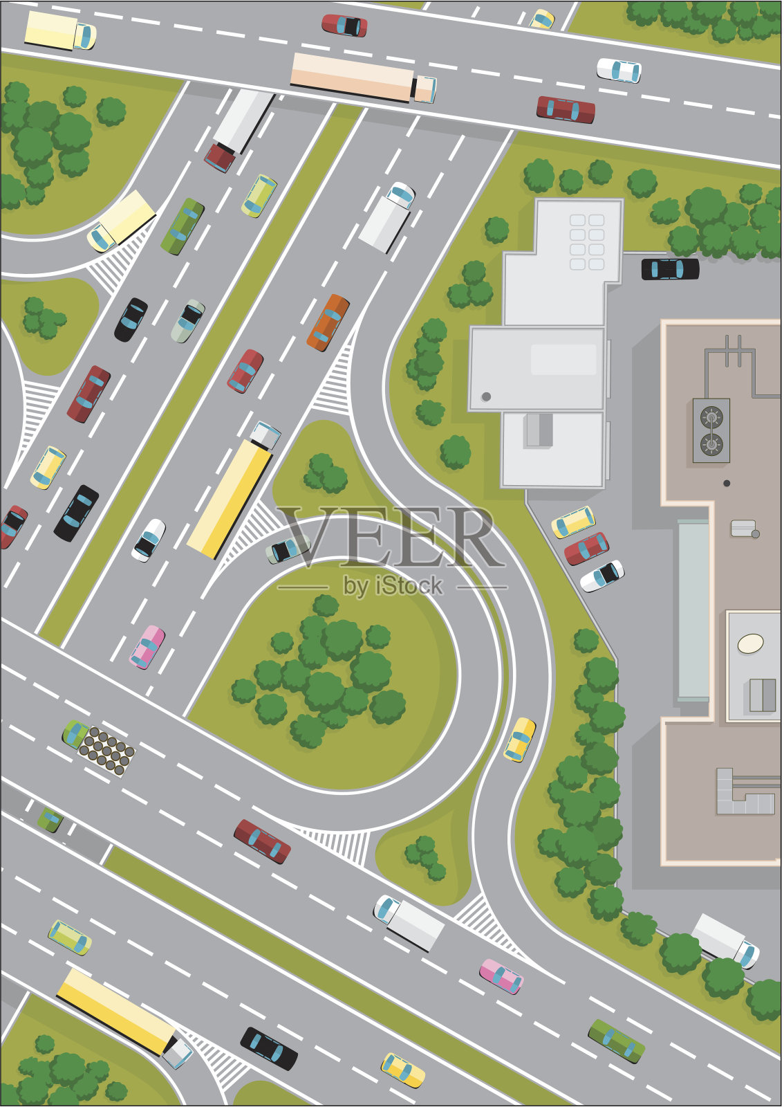 高速公路路口插画图片素材