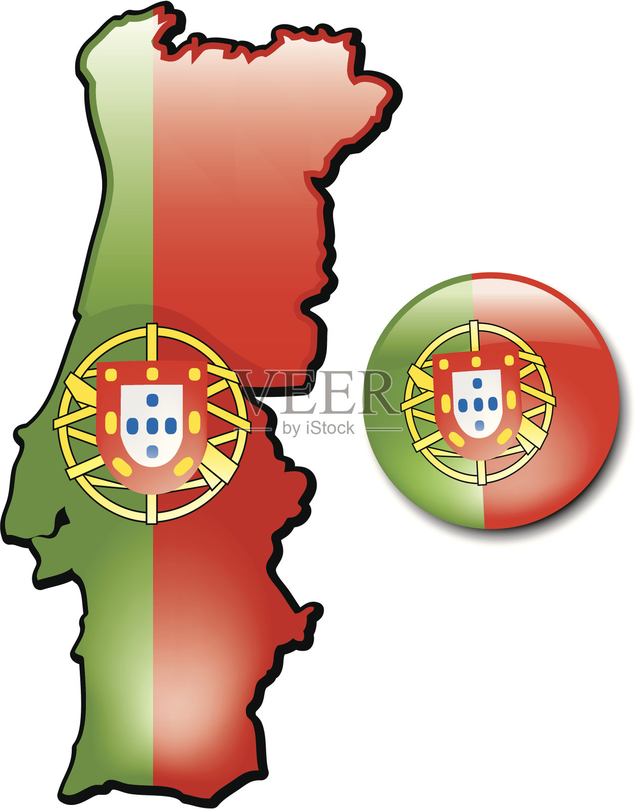 葡萄牙的地图插画图片素材