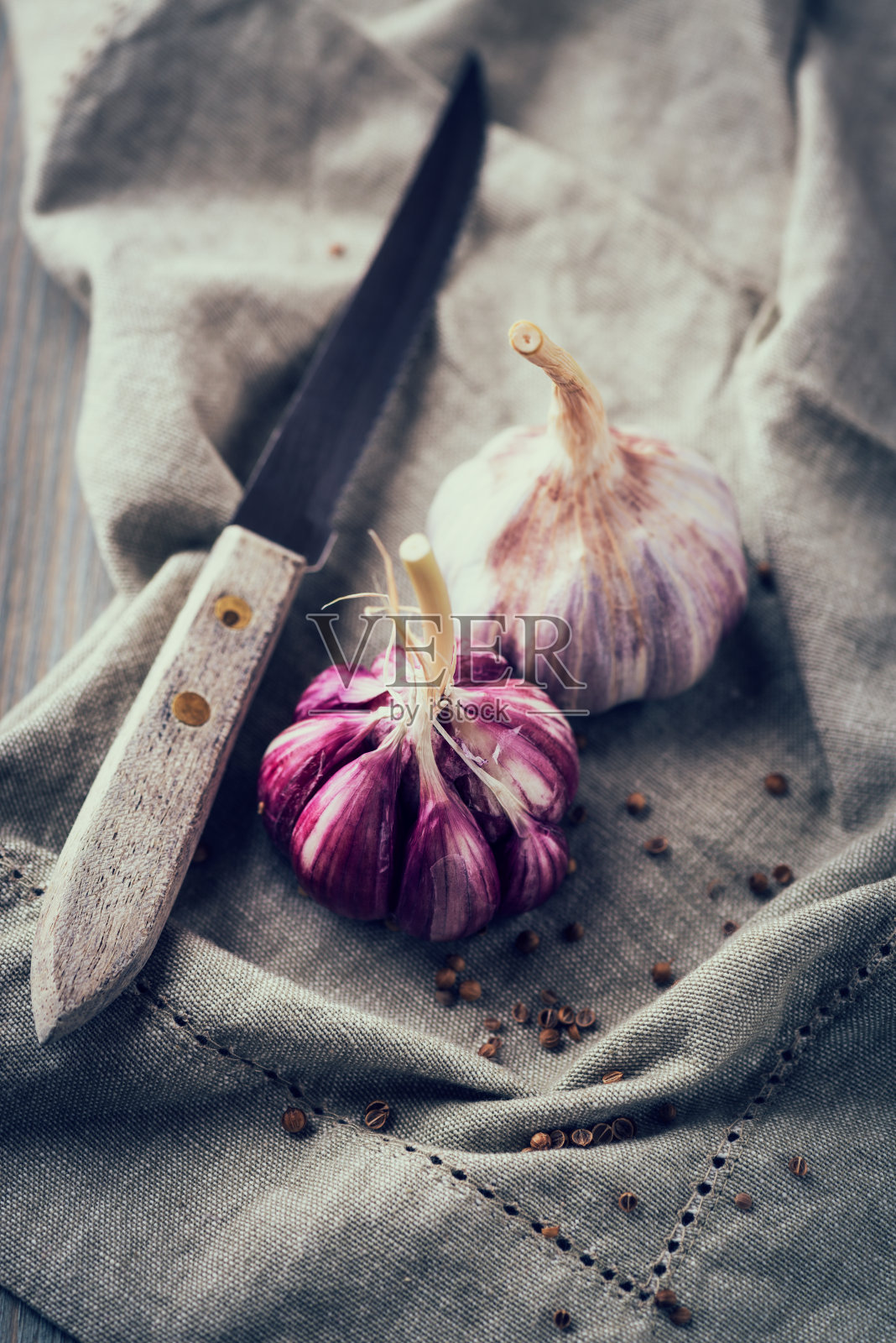 大蒜和芫荽子照片摄影图片