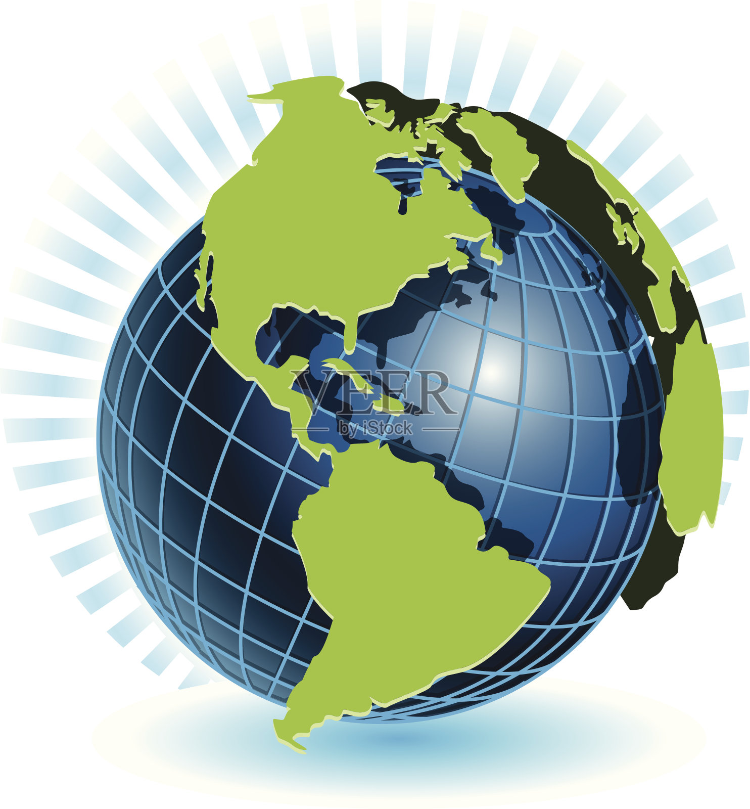 地球仪和蓝光插画图片素材