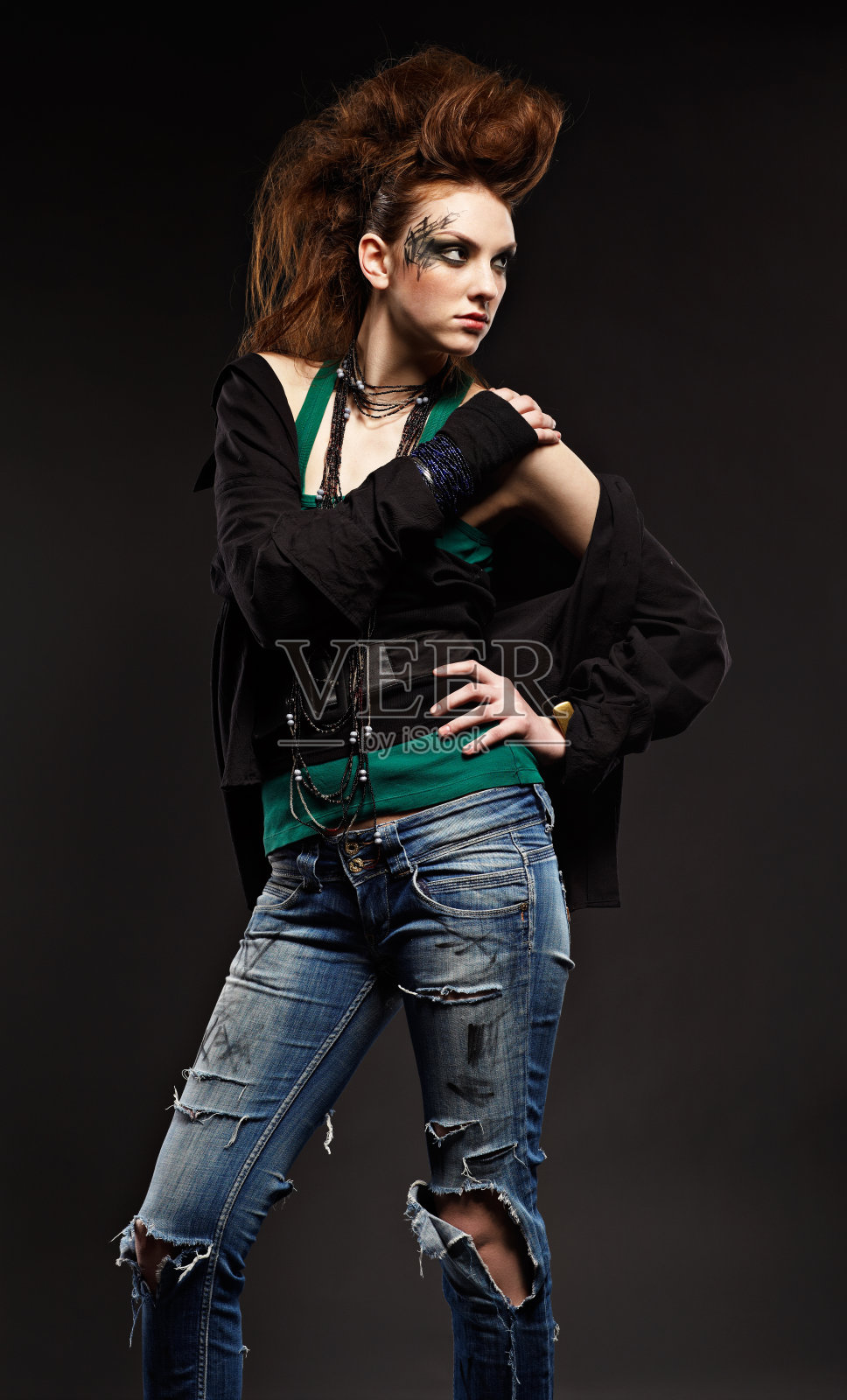 迷人的朋克女孩照片摄影图片