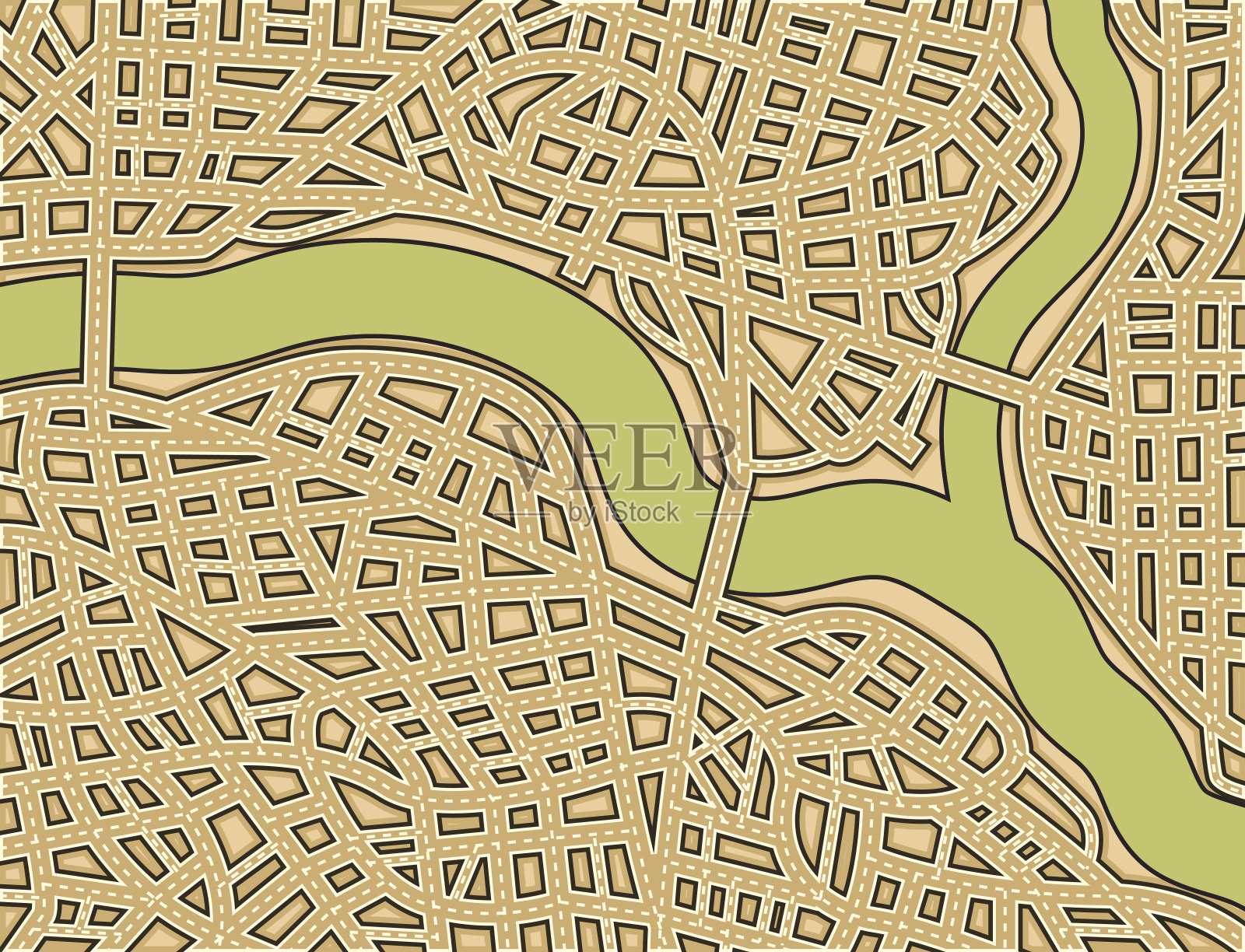 空白的街道地图插画图片素材