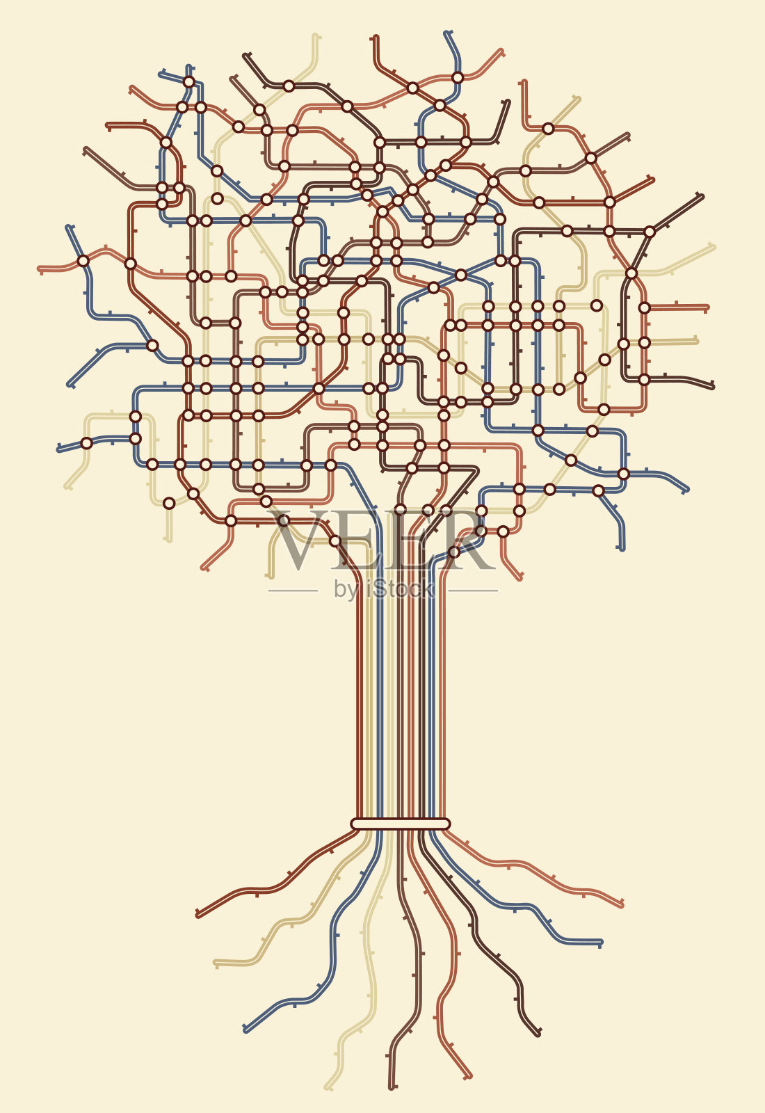 地铁树插画图片素材
