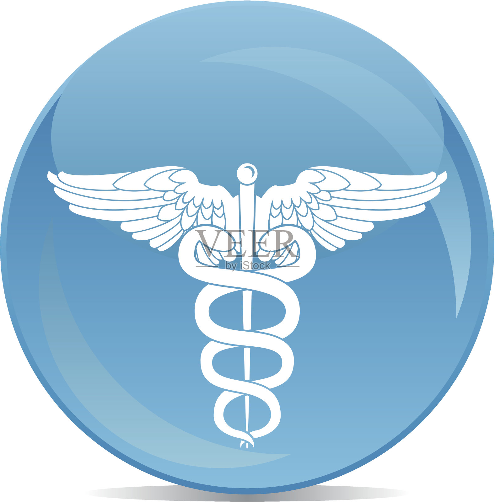 制药标志白色上的蓝球插画图片素材