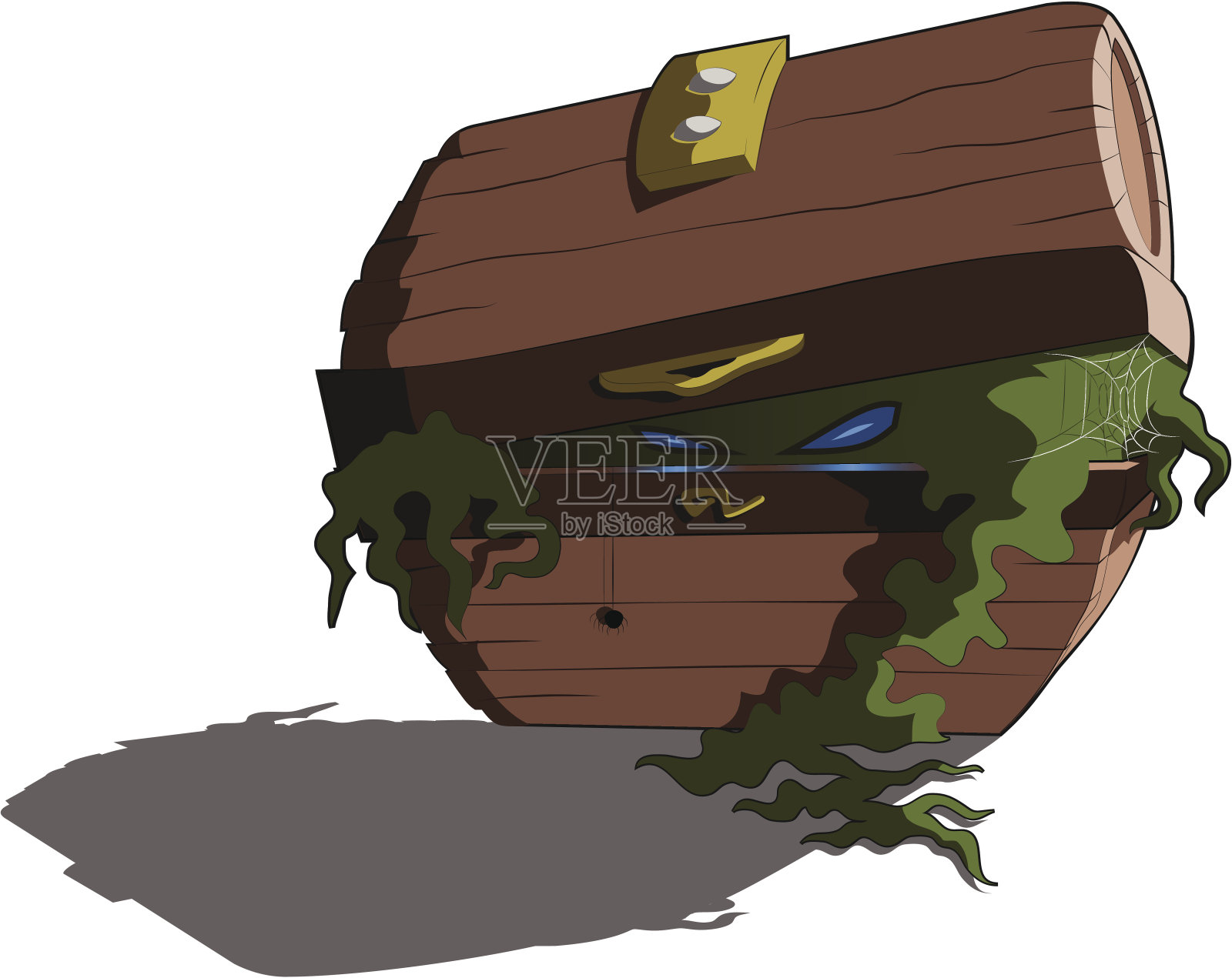 令人毛骨悚然的板条箱插画图片素材