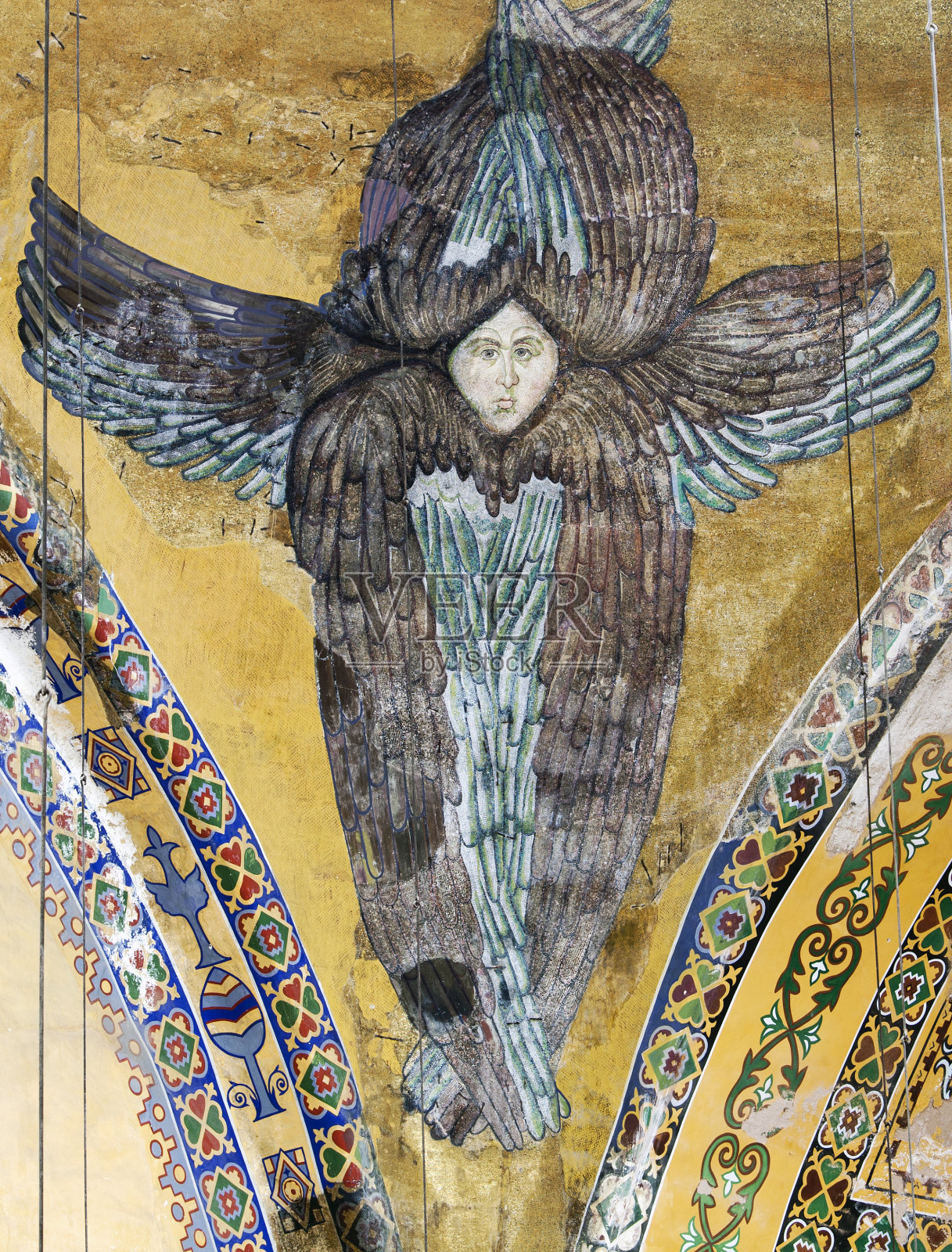 圣索菲亚大教堂古代塞拉芬马赛克照片摄影图片