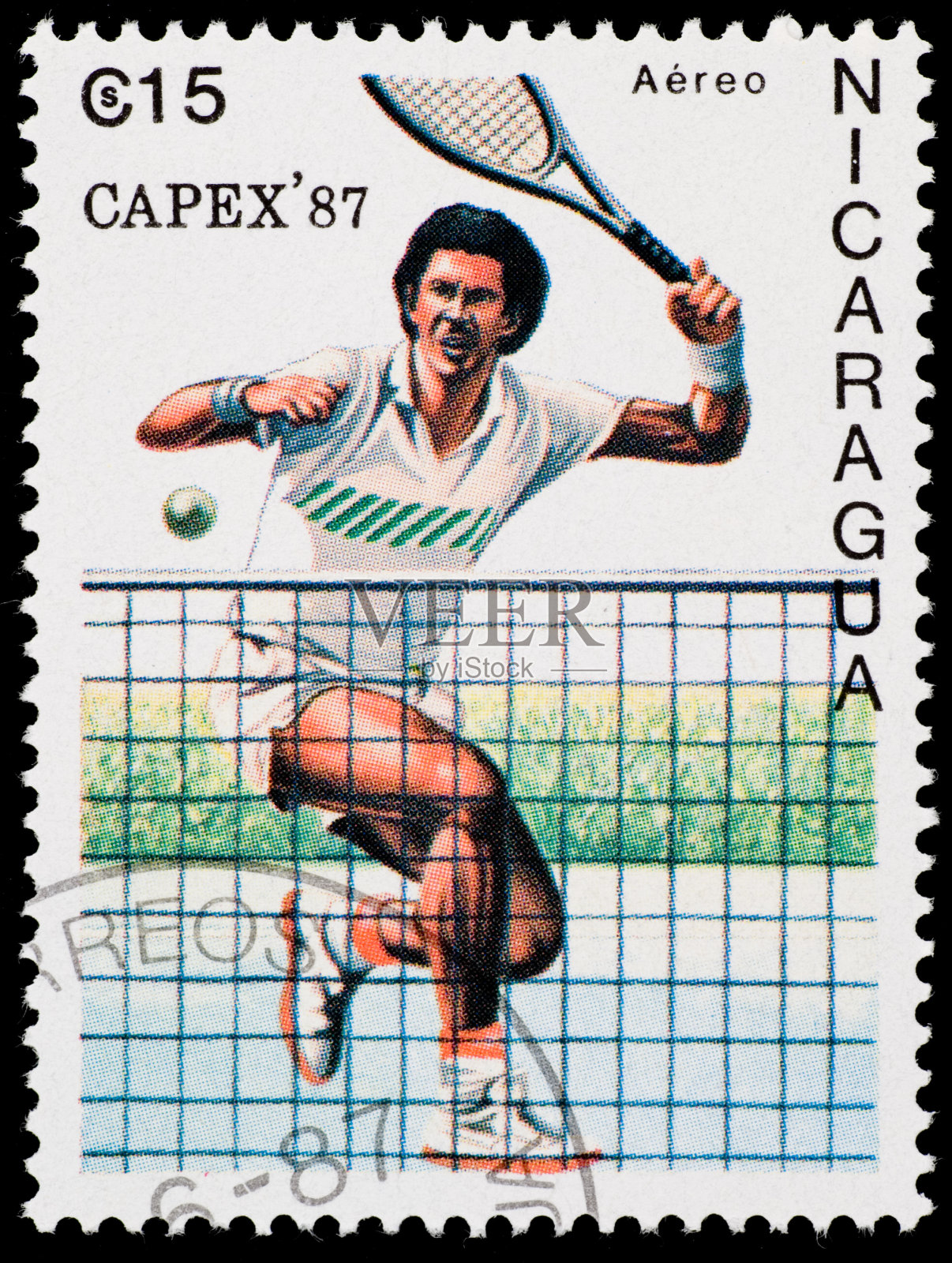 邮票网球选手照片摄影图片