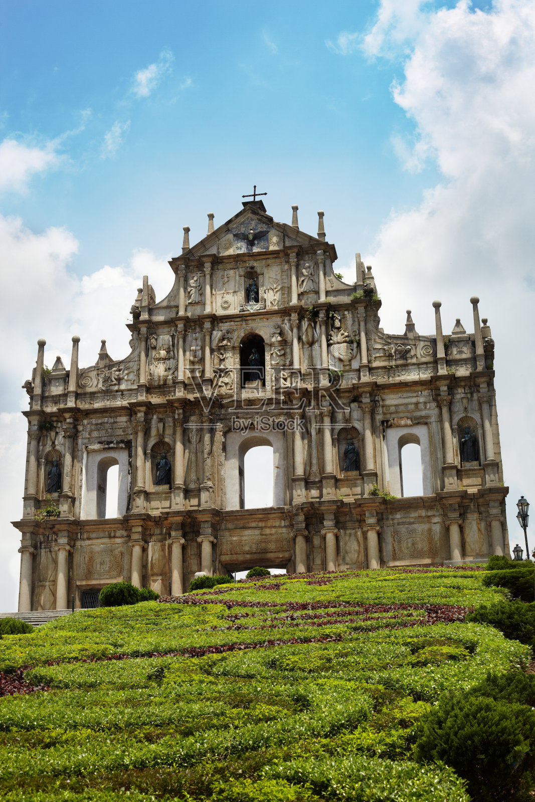 圣保罗遗址，中国澳门葡萄牙教堂的标志性建筑照片摄影图片