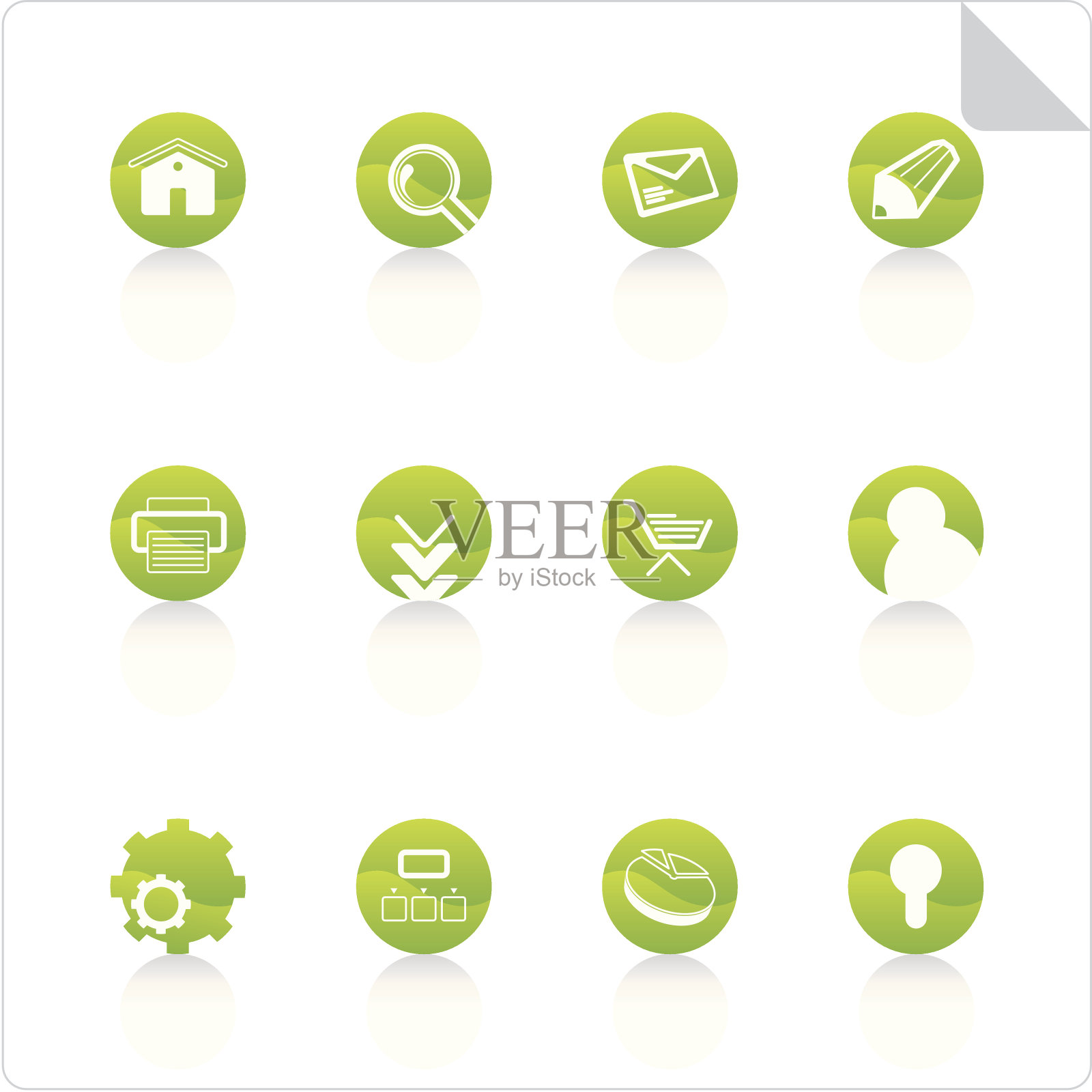 网站互联网图标设置-绿色图标素材