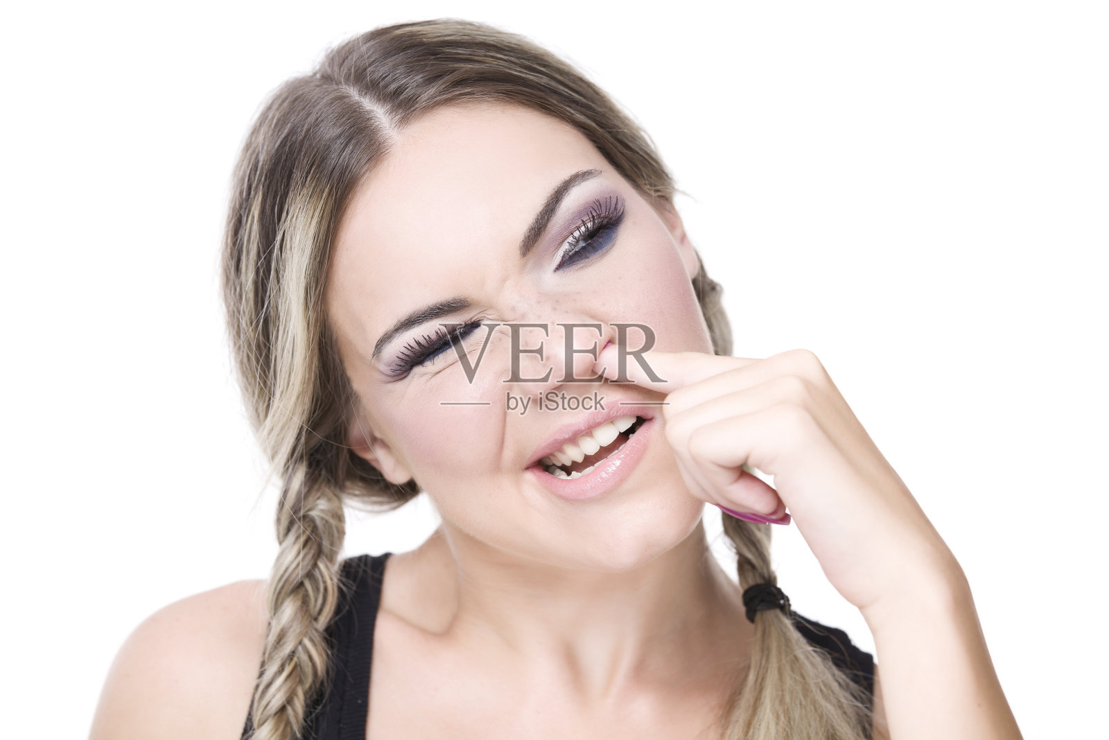 漂亮女孩很傻照片摄影图片