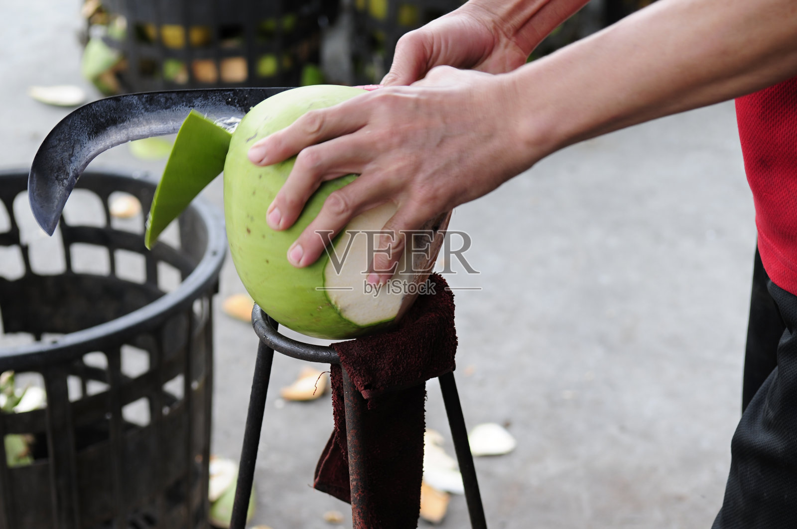 椰子切割照片摄影图片