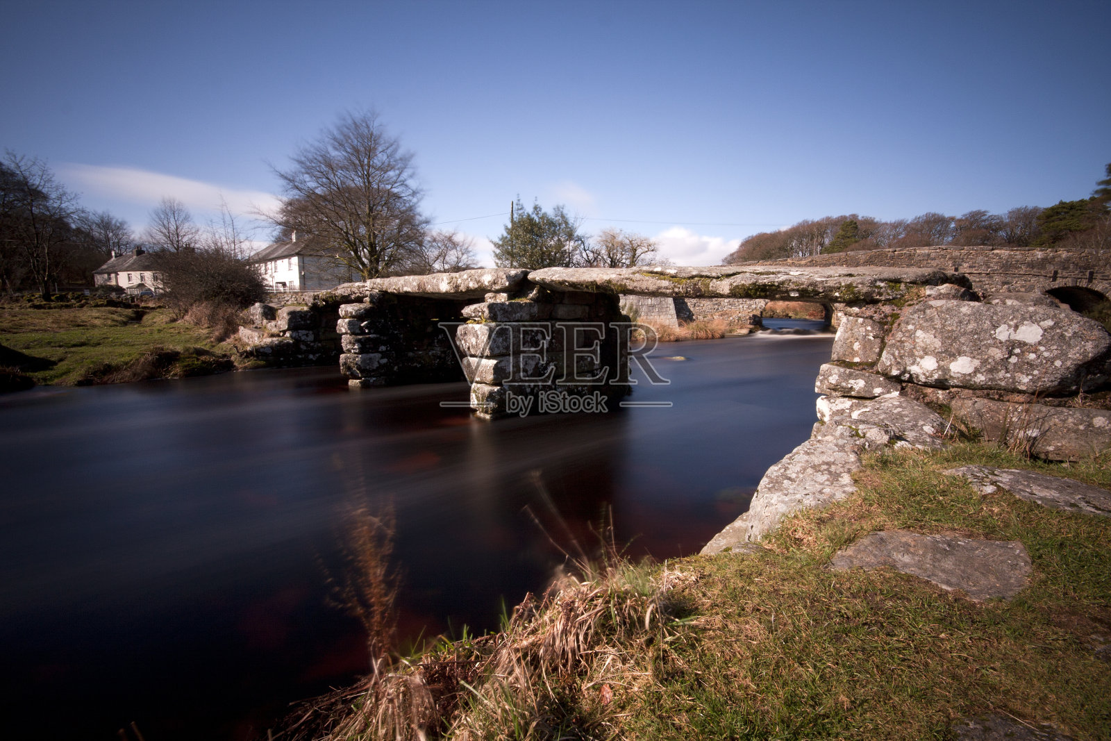 克拉珀桥，达特姆尔，德文郡照片摄影图片