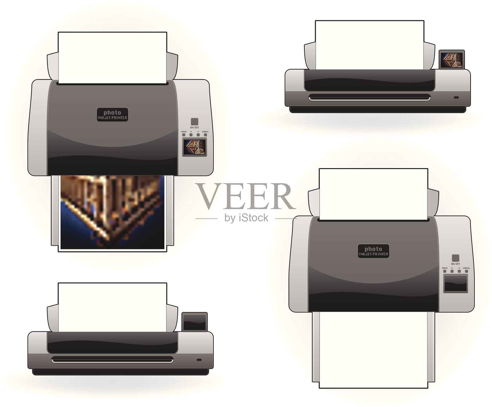 喷墨打印机插画图片素材