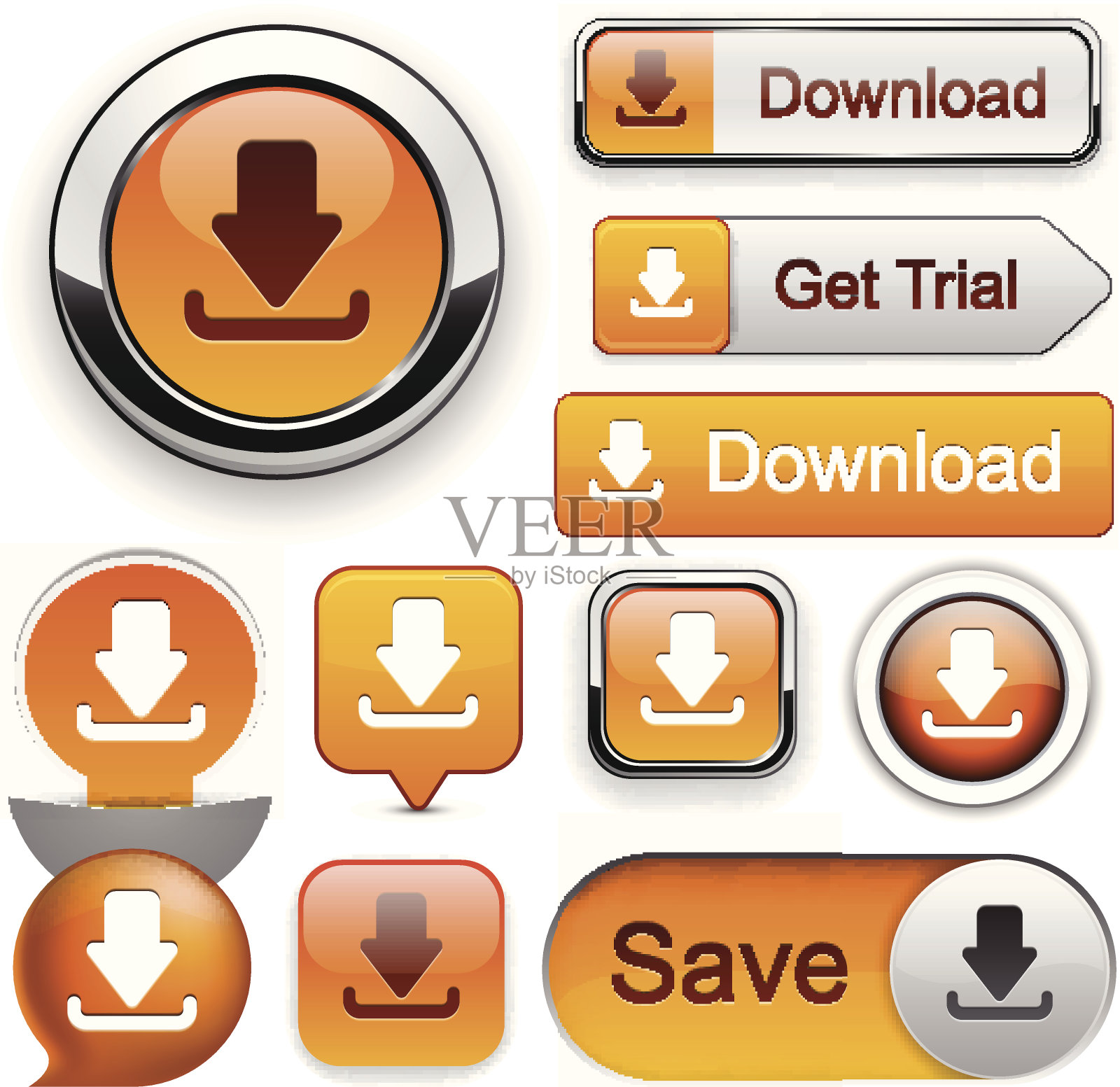 下载详细的现代按钮。照片摄影图片