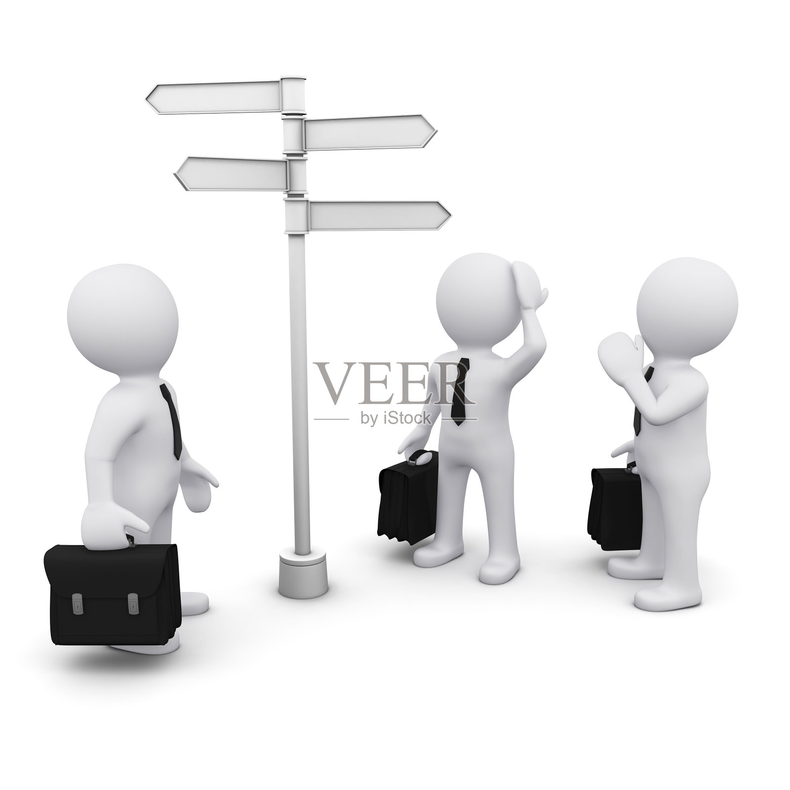 3D人的选择插画图片素材