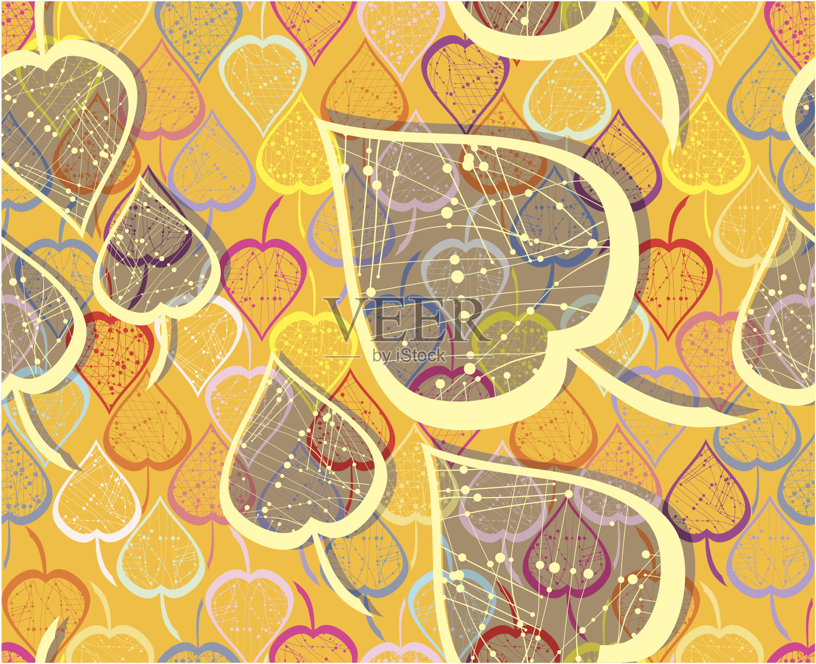 秋叶之静美。插画图片素材