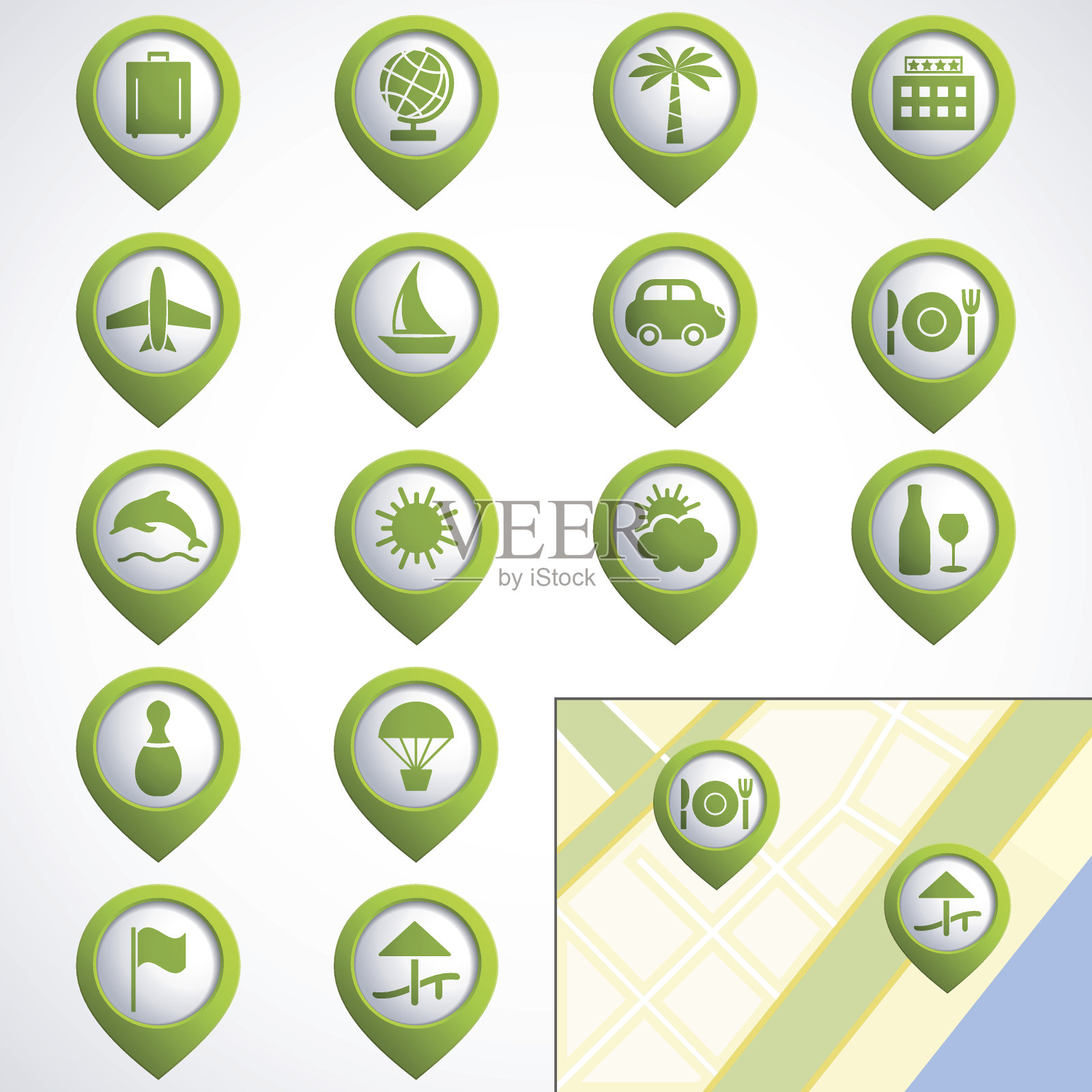 旅行网页按钮设置插画图片素材