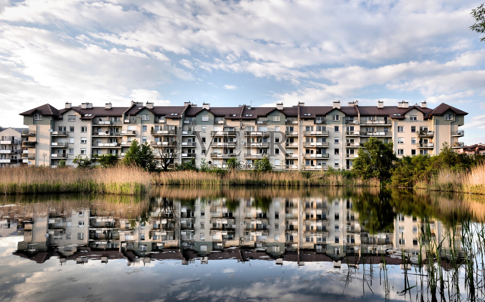 房地产在池塘照片摄影图片