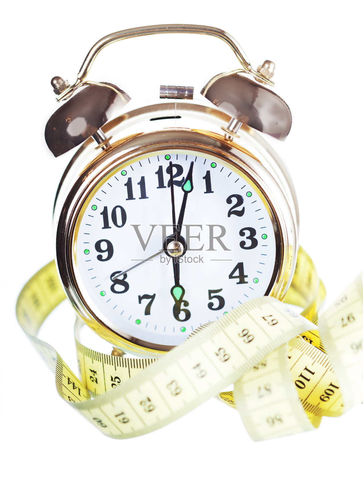 闹钟和卷尺照片摄影图片