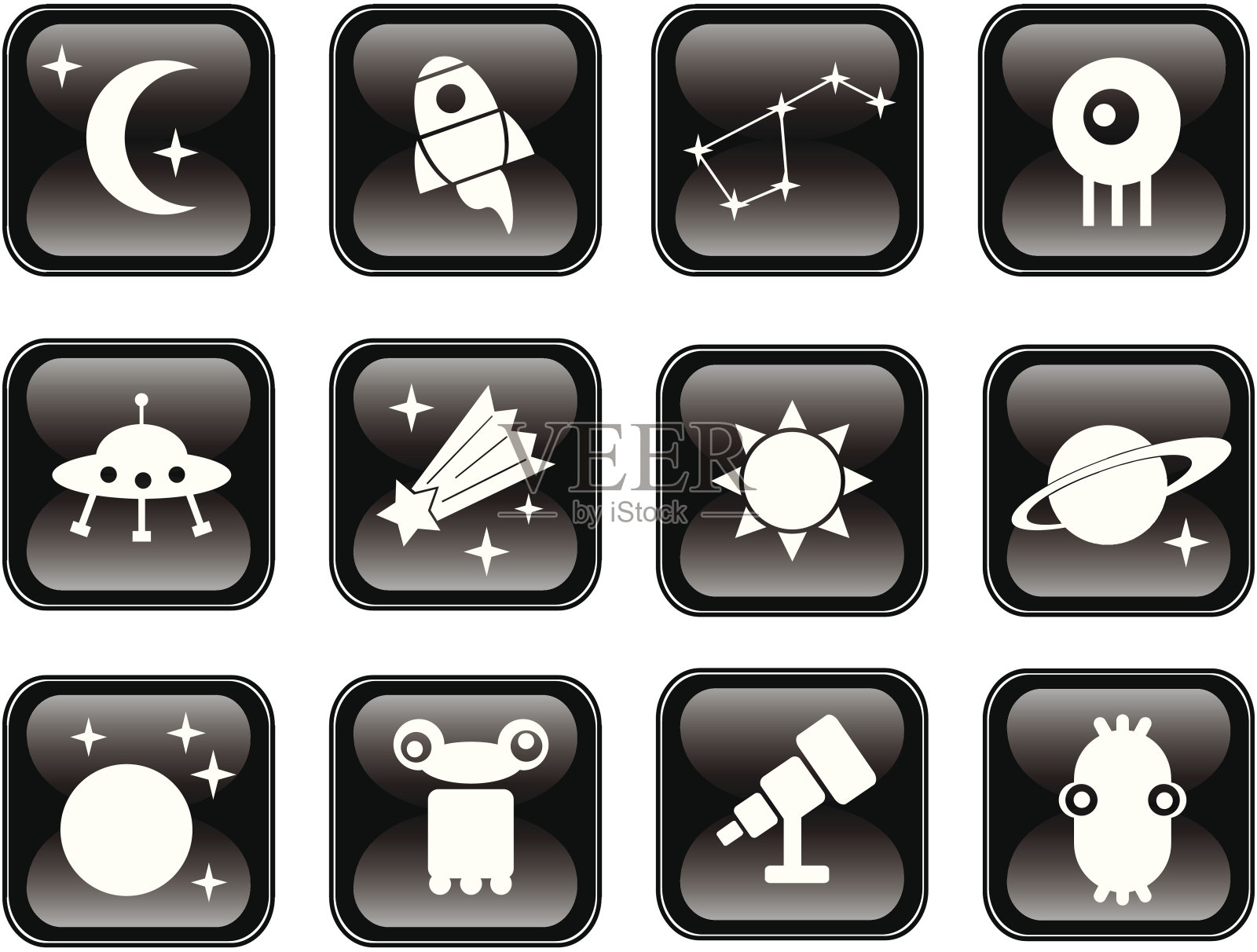 空间按钮设置为黑色。图标素材