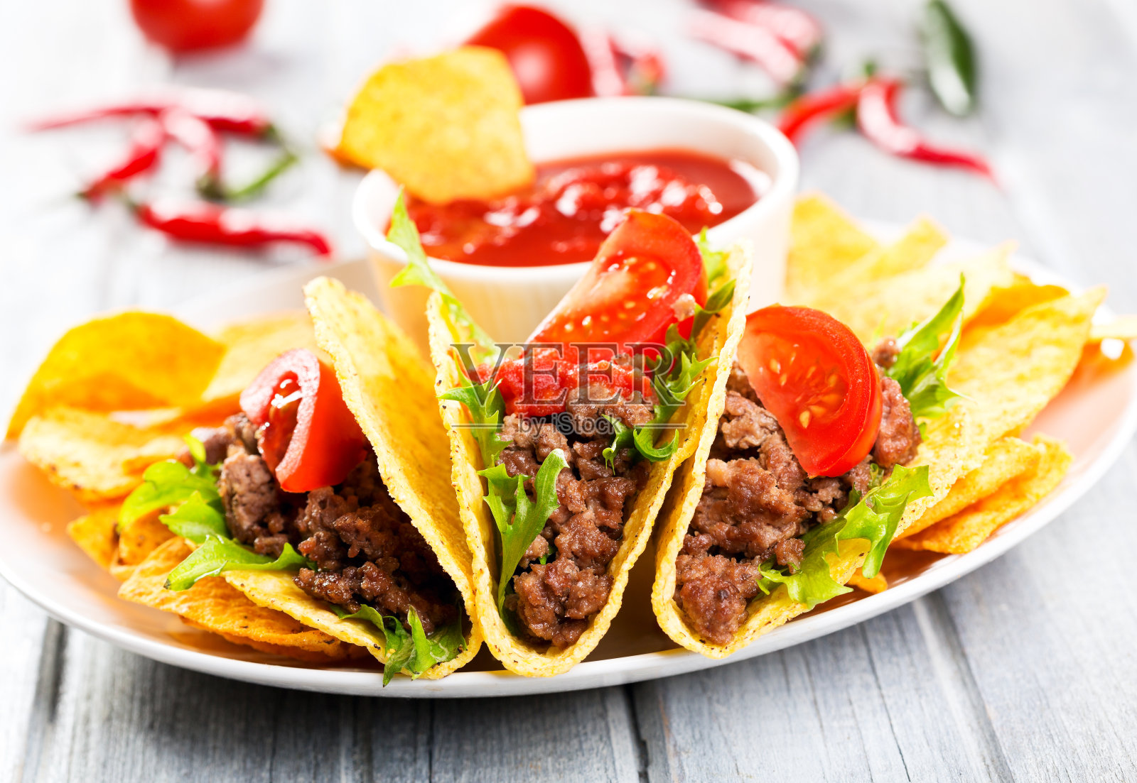 板与塔可照片摄影图片