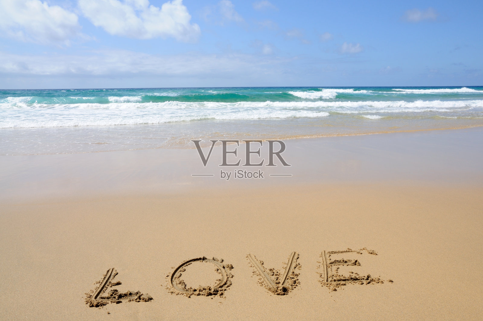 爱写在沙滩上照片摄影图片