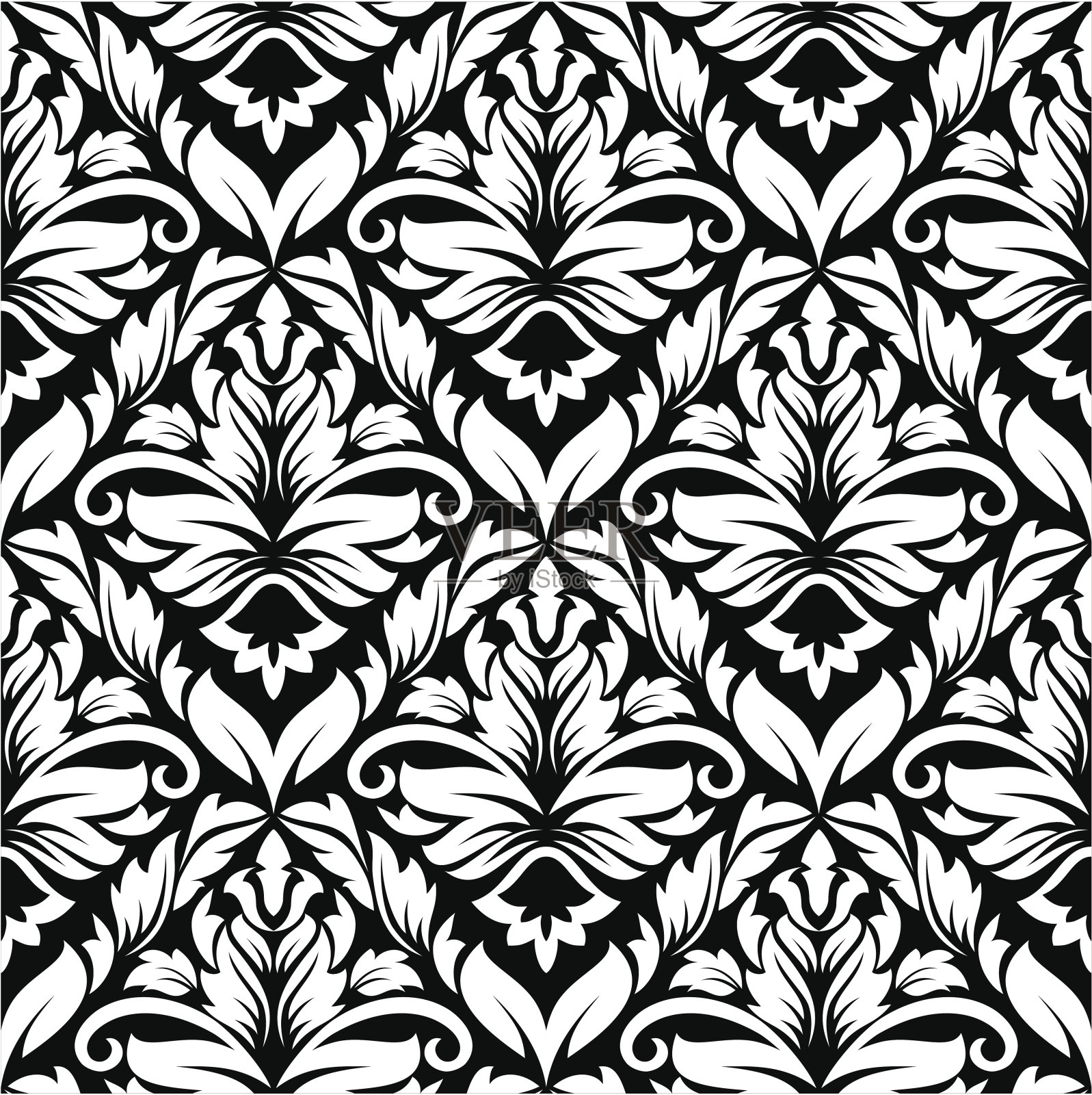 复古锦缎无缝图案插画图片素材