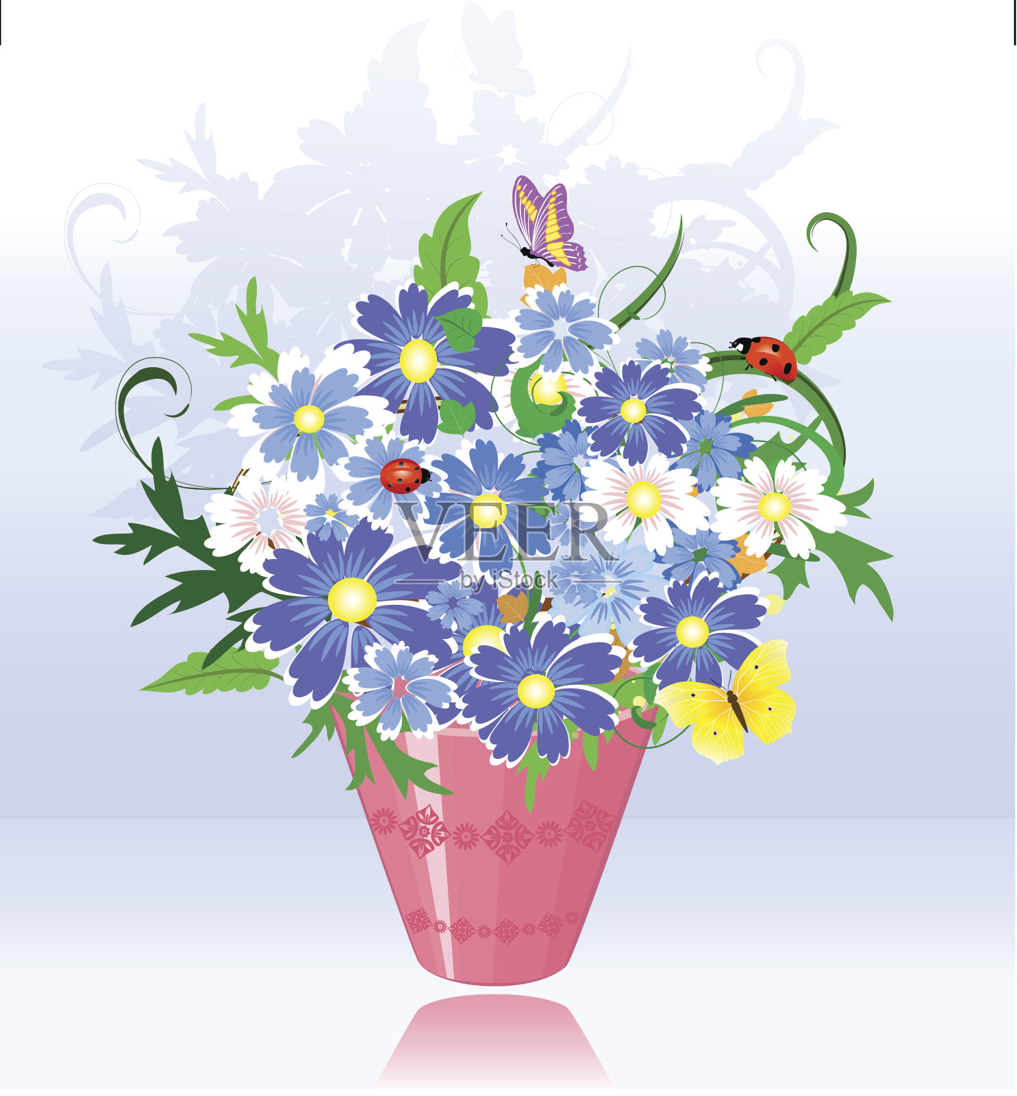 春天的花束插画图片素材