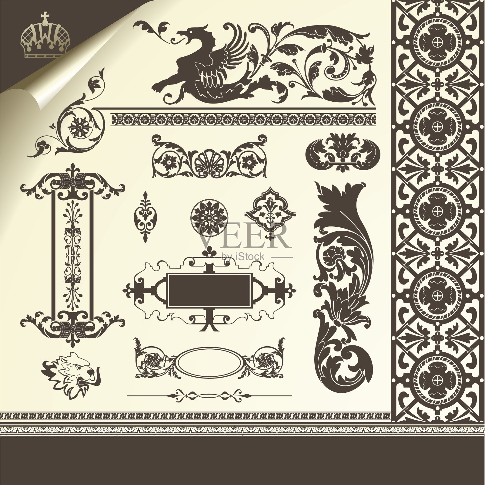 向量组华丽的页面装饰元素插画图片素材