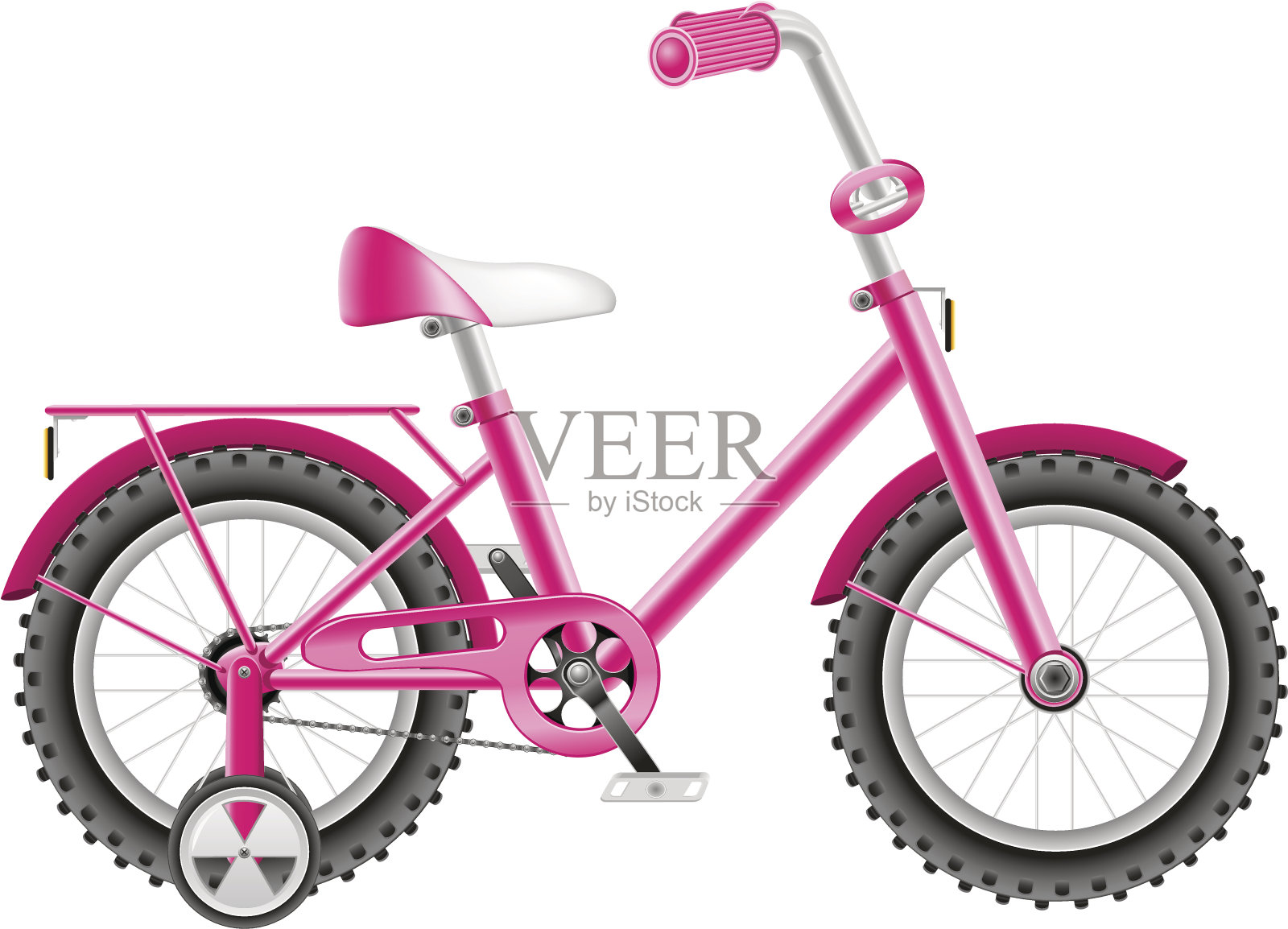 孩子们骑自行车为一个女孩矢量插图设计元素图片