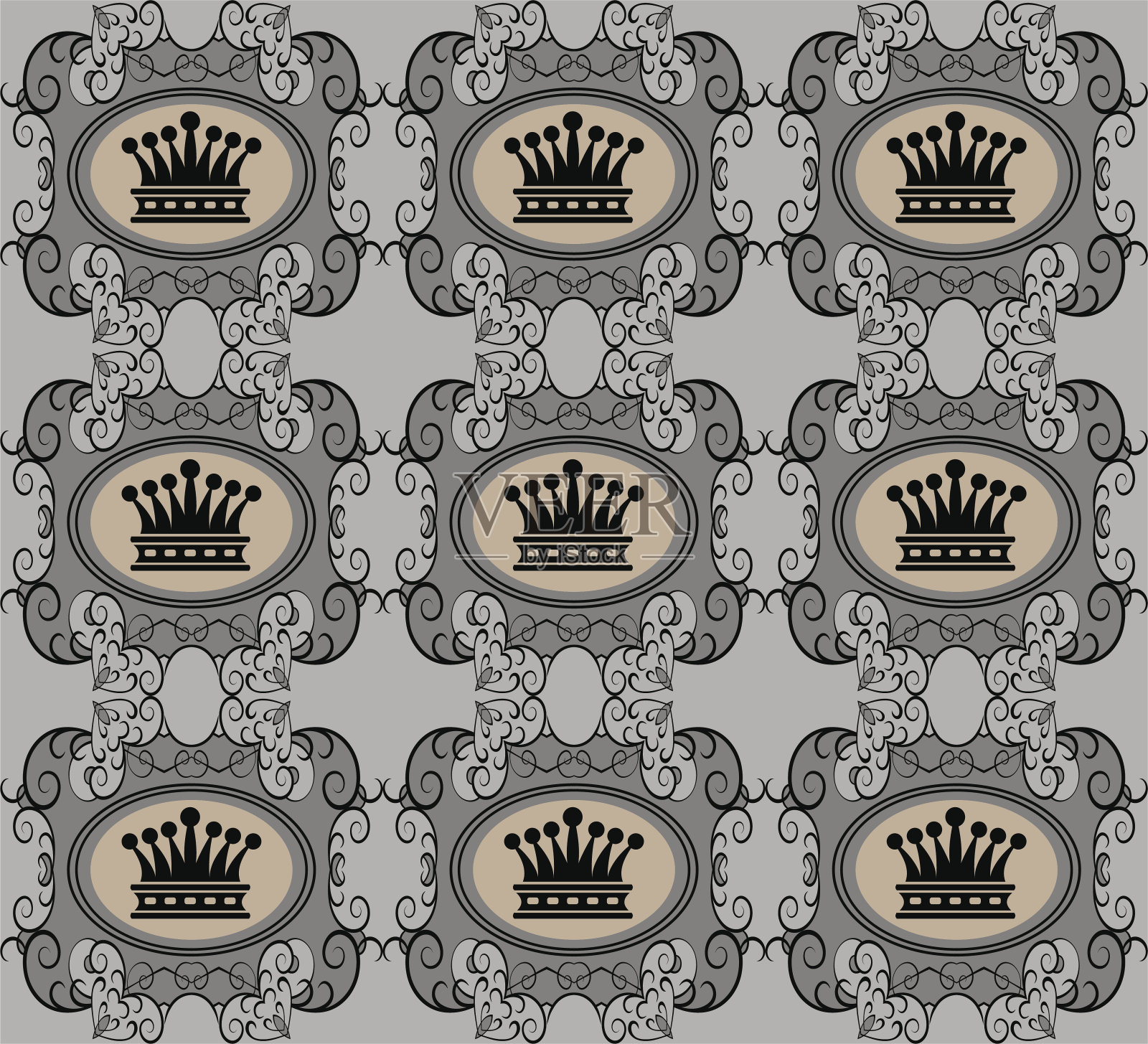 大马士革装饰墙纸的墙壁。插画图片素材