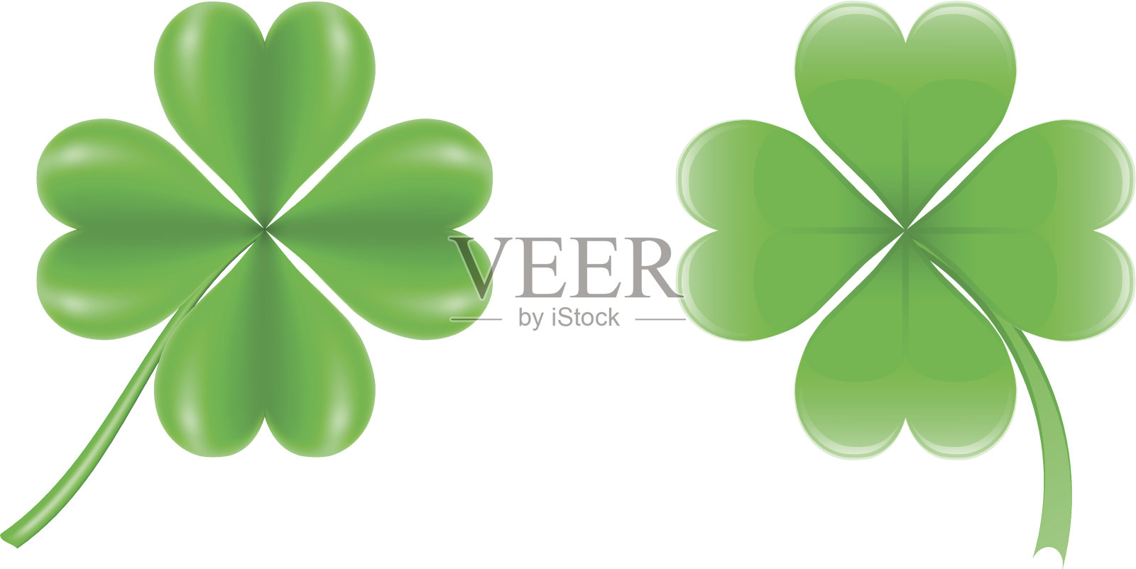 幸运三叶草矢量插图插画图片素材