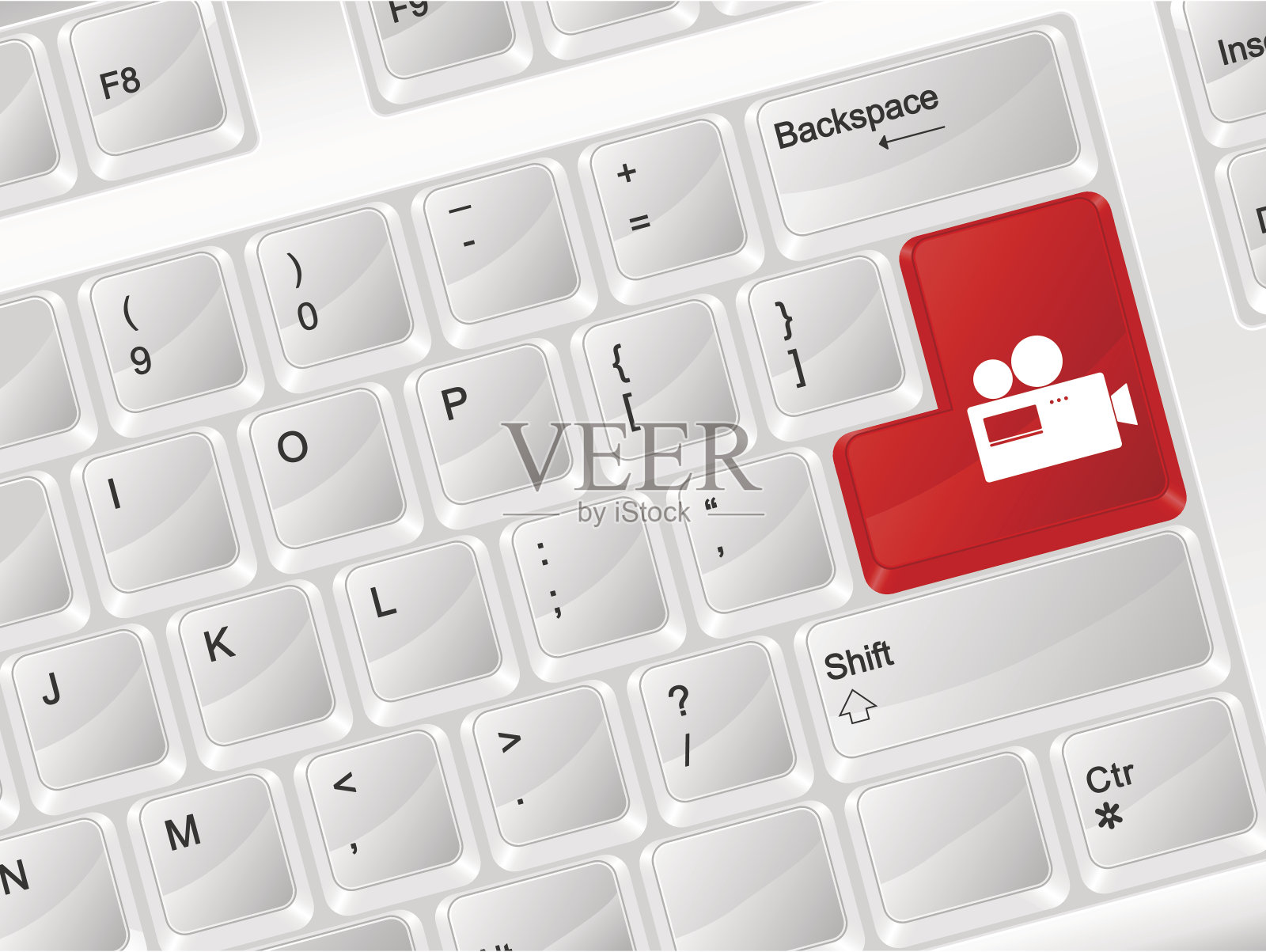 计算机键盘相机符号插画图片素材